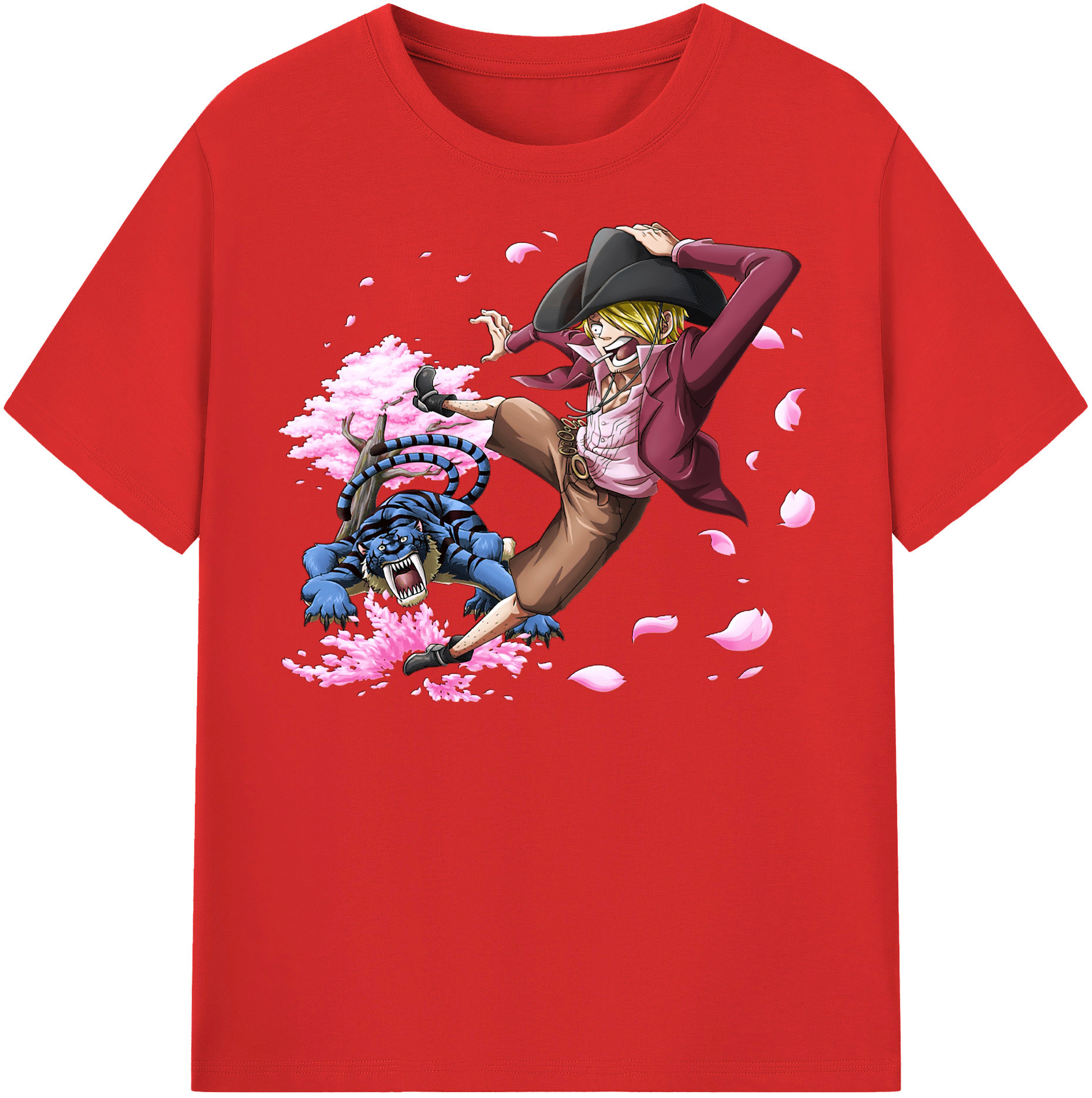 （画像用） ワンピース サンジ ONE PIECE Sanji レディースカジュアルプリントTシャツ（綿100％）
