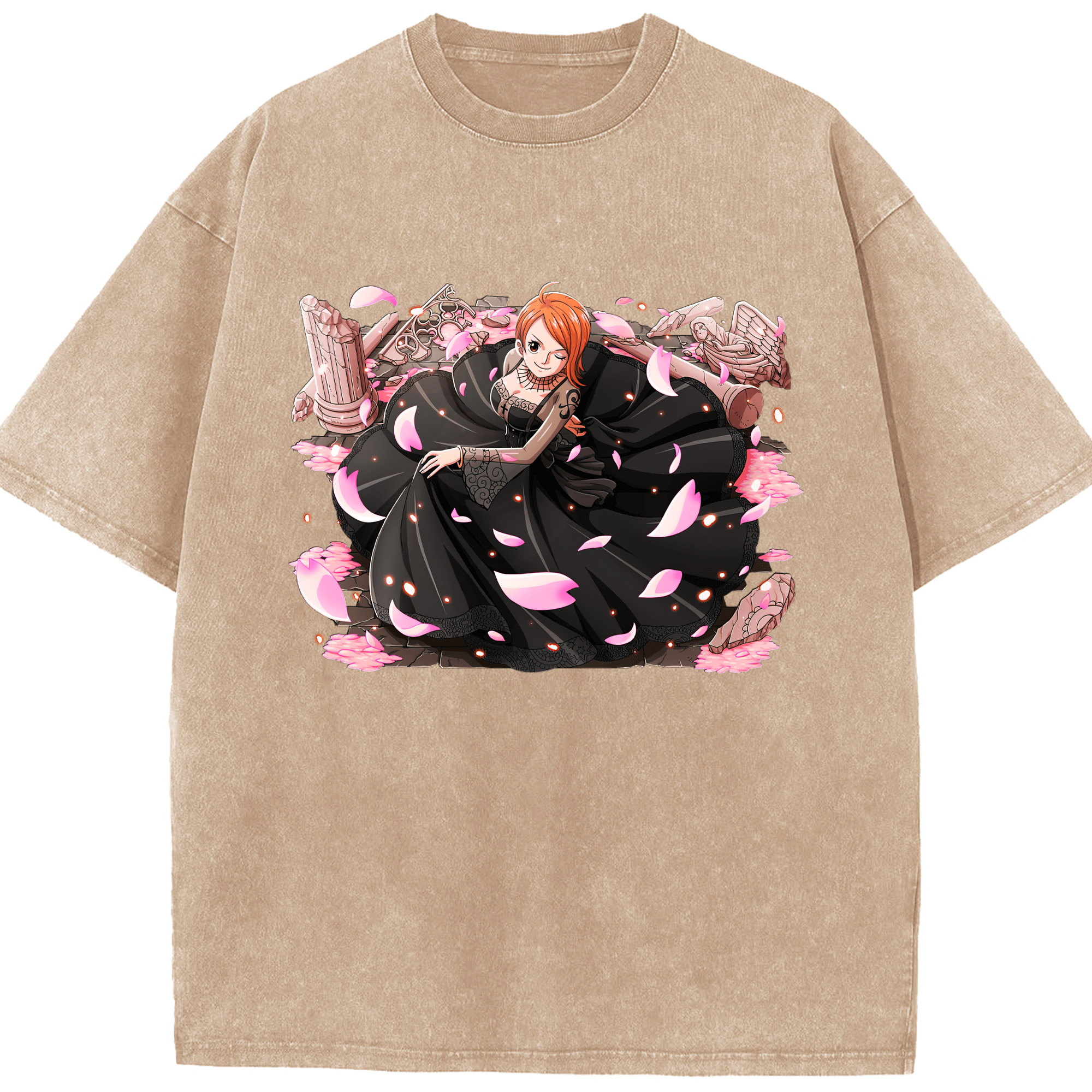 ワンピース ナミ ONE PIECE Nami 綿100% ヴィンテージ風 半袖Tシャツ（フロントプリント）