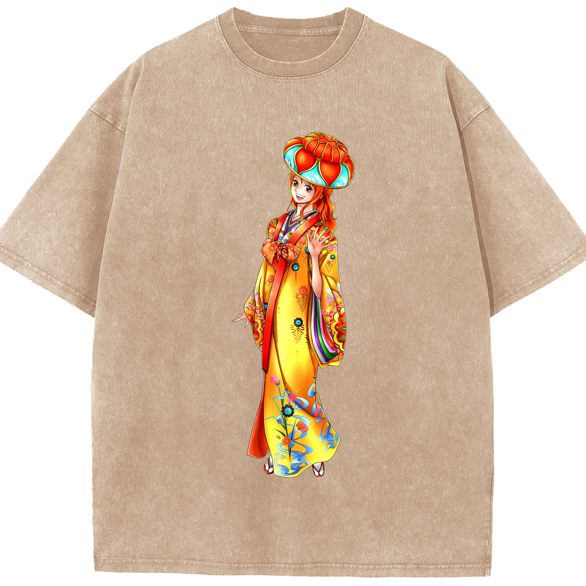 ワンピース ナミ ONE PIECE Nami 綿100% ヴィンテージ風 半袖Tシャツ（フロントプリント）