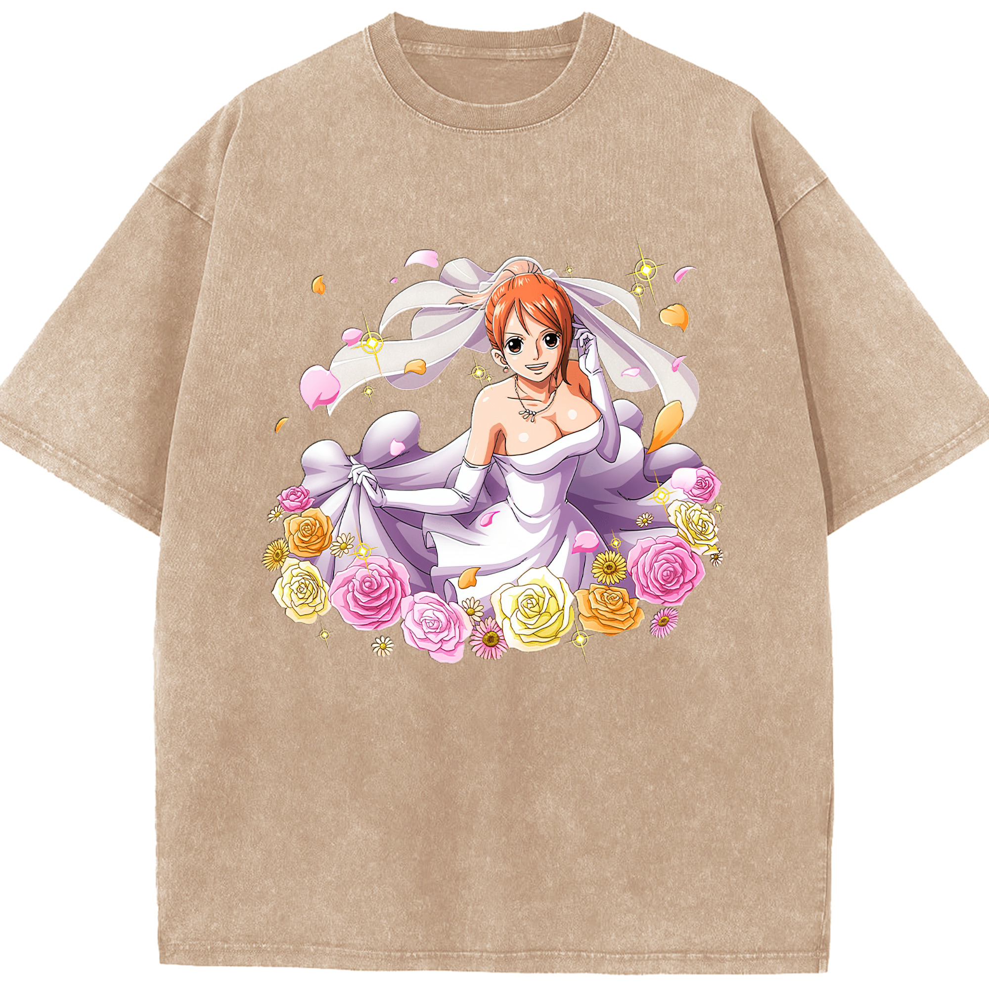 ワンピース ナミ ONE PIECE Nami 綿100% ヴィンテージ風 半袖Tシャツ（フロントプリント）