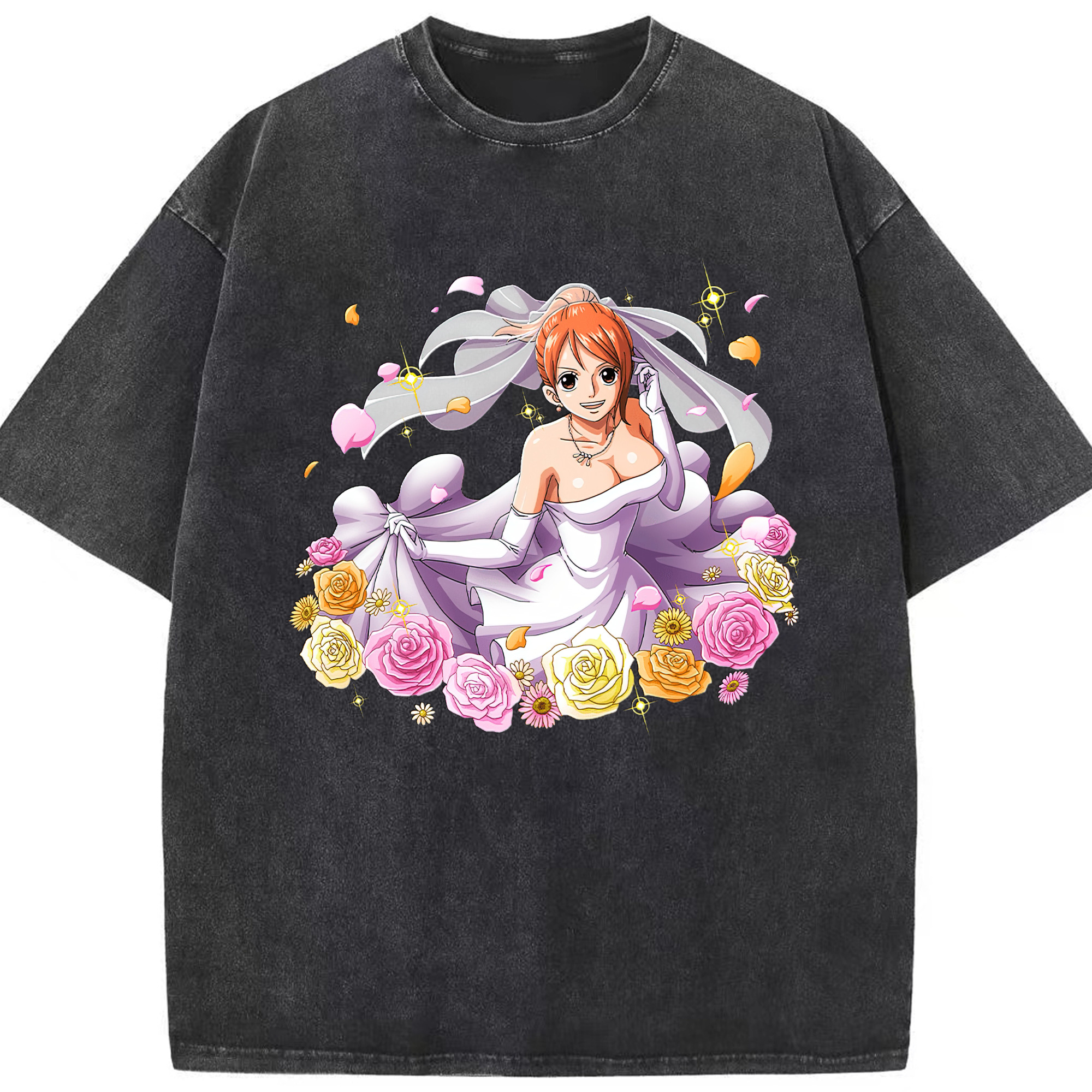 ワンピース ナミ ONE PIECE Nami 綿100% ヴィンテージ風 半袖Tシャツ（フロントプリント）
