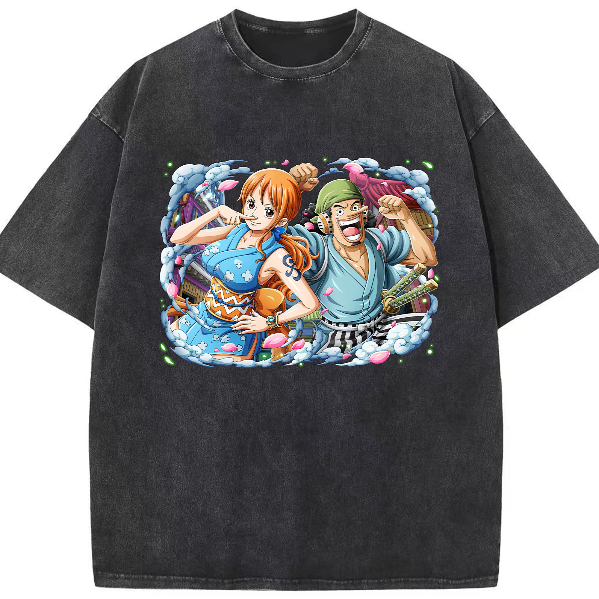 ワンピース ナミ ONE PIECE Nami 綿100% ヴィンテージ風 半袖Tシャツ（フロントプリント）