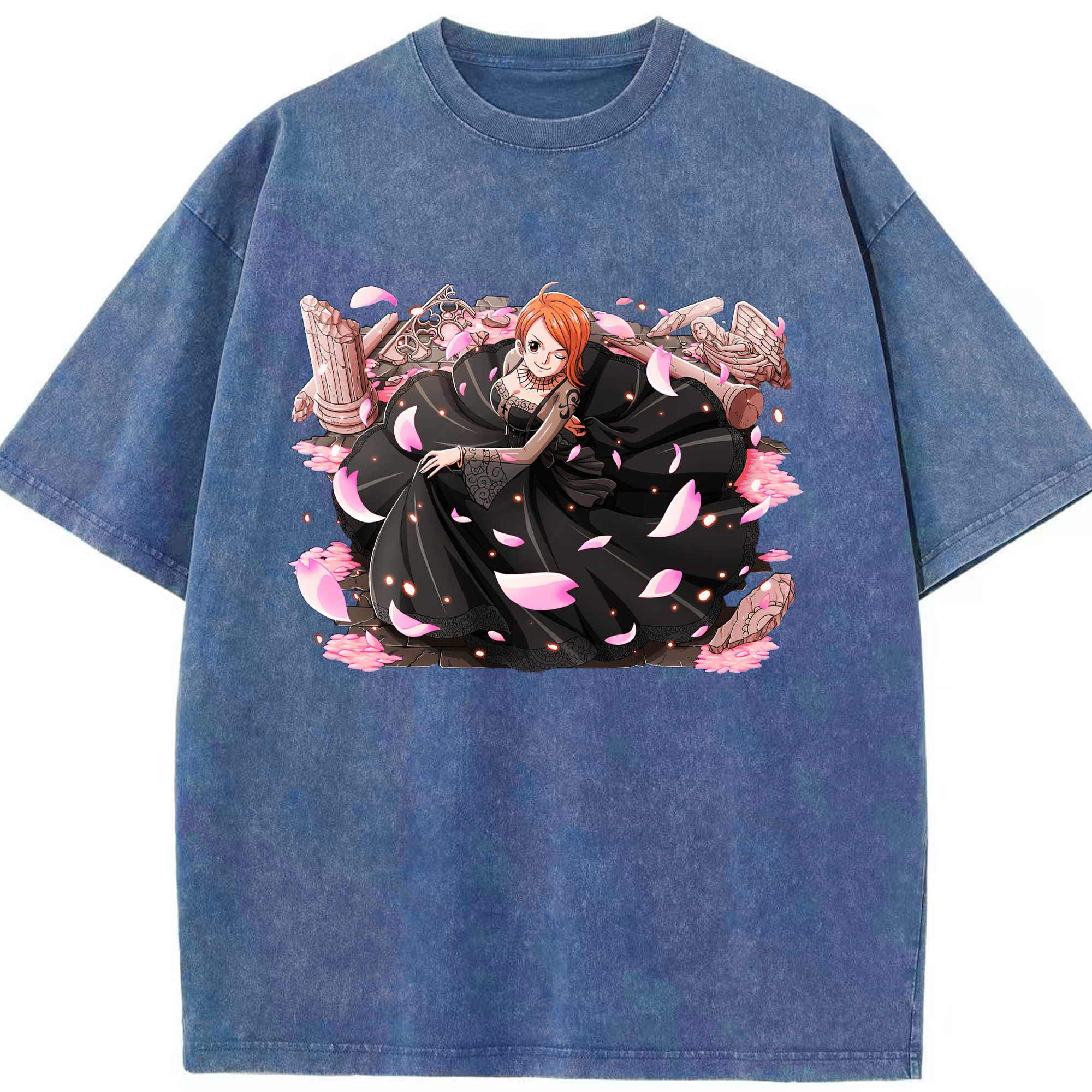 ワンピース ナミ ONE PIECE Nami 綿100% ヴィンテージ風 半袖Tシャツ（フロントプリント）