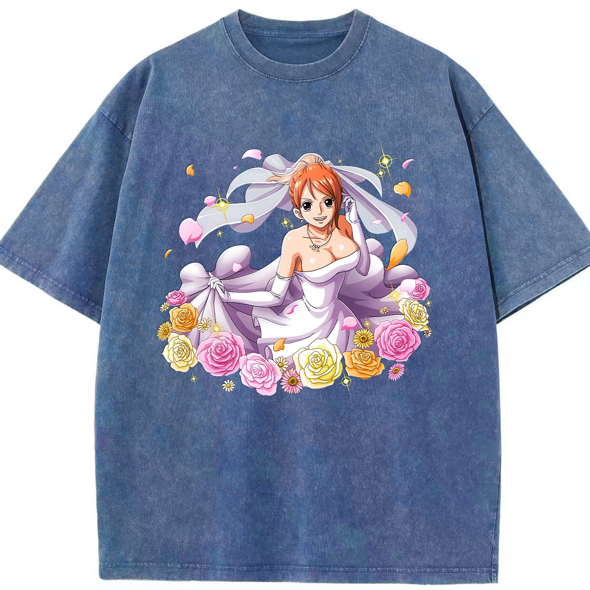 ワンピース ナミ ONE PIECE Nami 綿100% ヴィンテージ風 半袖Tシャツ（フロントプリント）