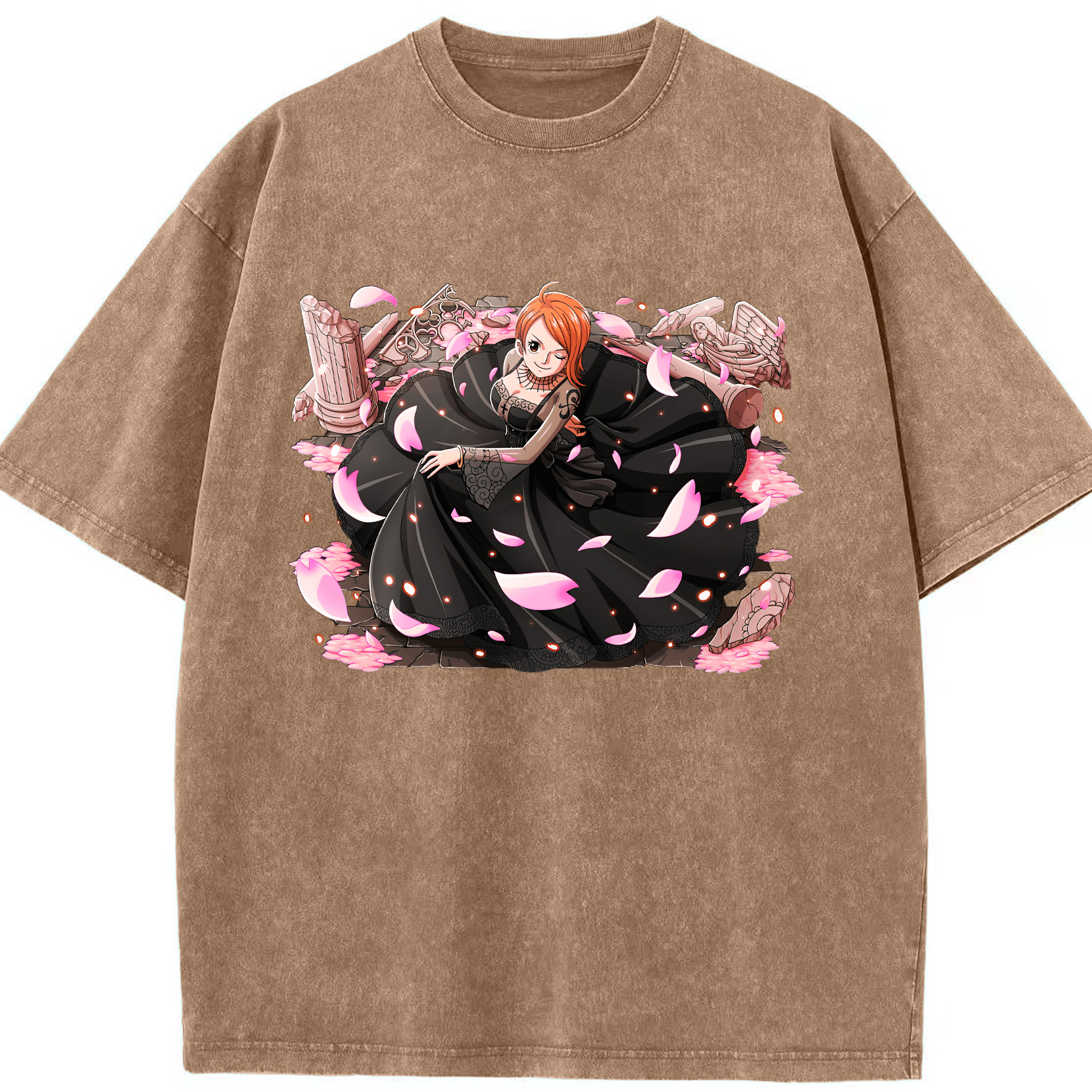 ワンピース ナミ ONE PIECE Nami 綿100% ヴィンテージ風 半袖Tシャツ（フロントプリント）