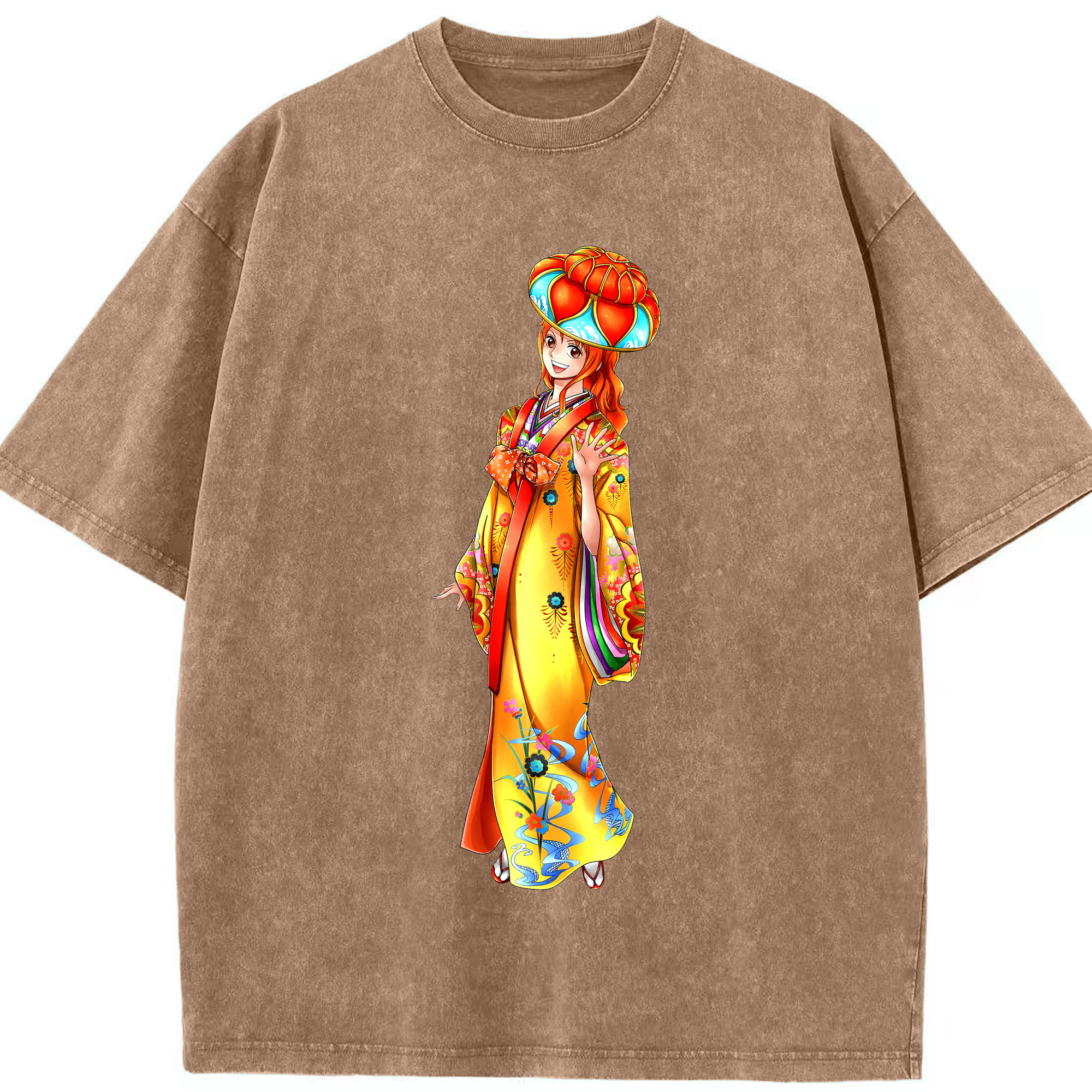 ワンピース ナミ ONE PIECE Nami 綿100% ヴィンテージ風 半袖Tシャツ（フロントプリント）