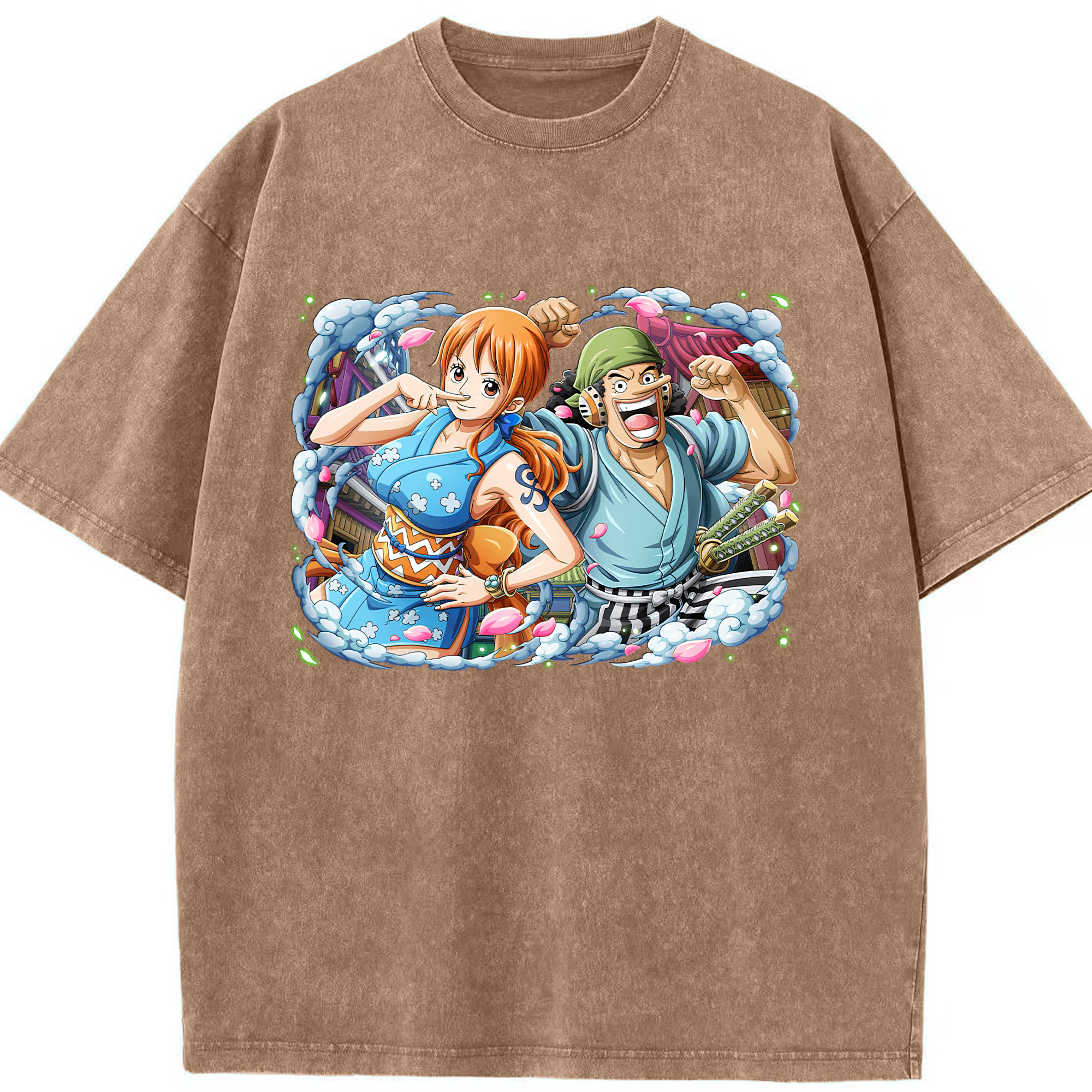ワンピース ナミ ONE PIECE Nami 綿100% ヴィンテージ風 半袖Tシャツ（フロントプリント）