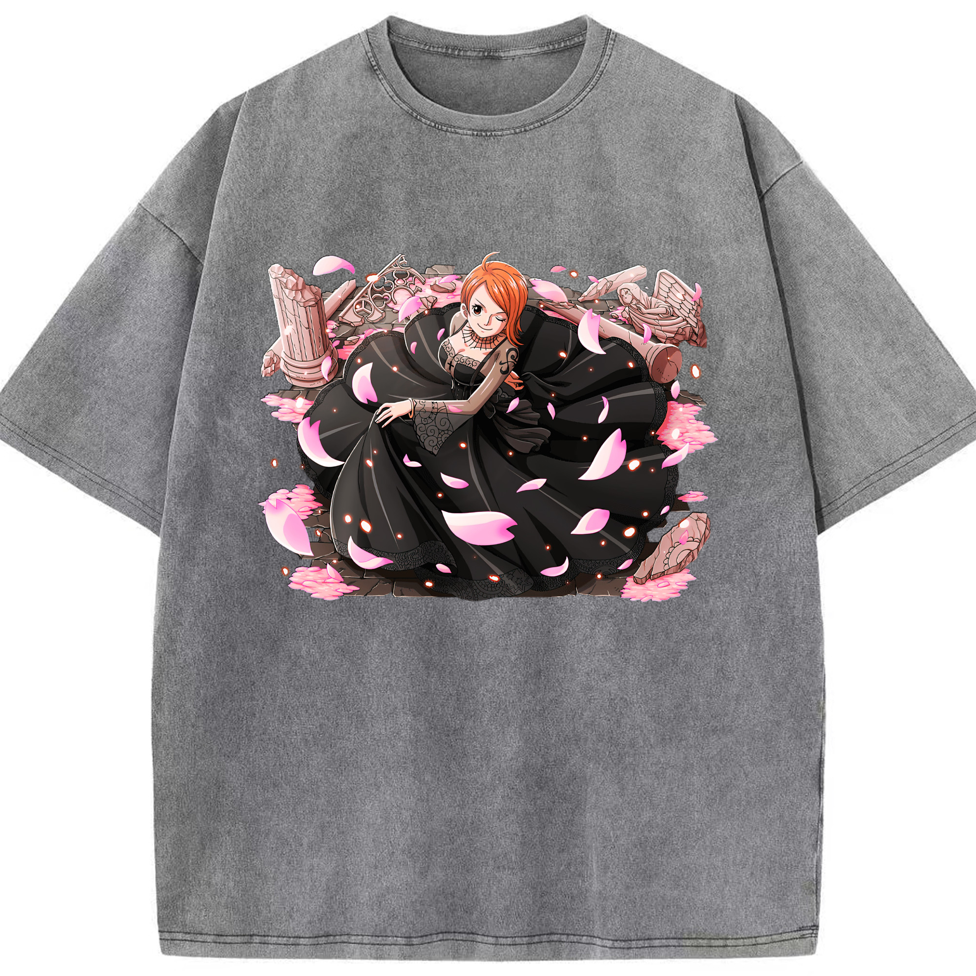 ワンピース ナミ ONE PIECE Nami 綿100% ヴィンテージ風 半袖Tシャツ（フロントプリント）