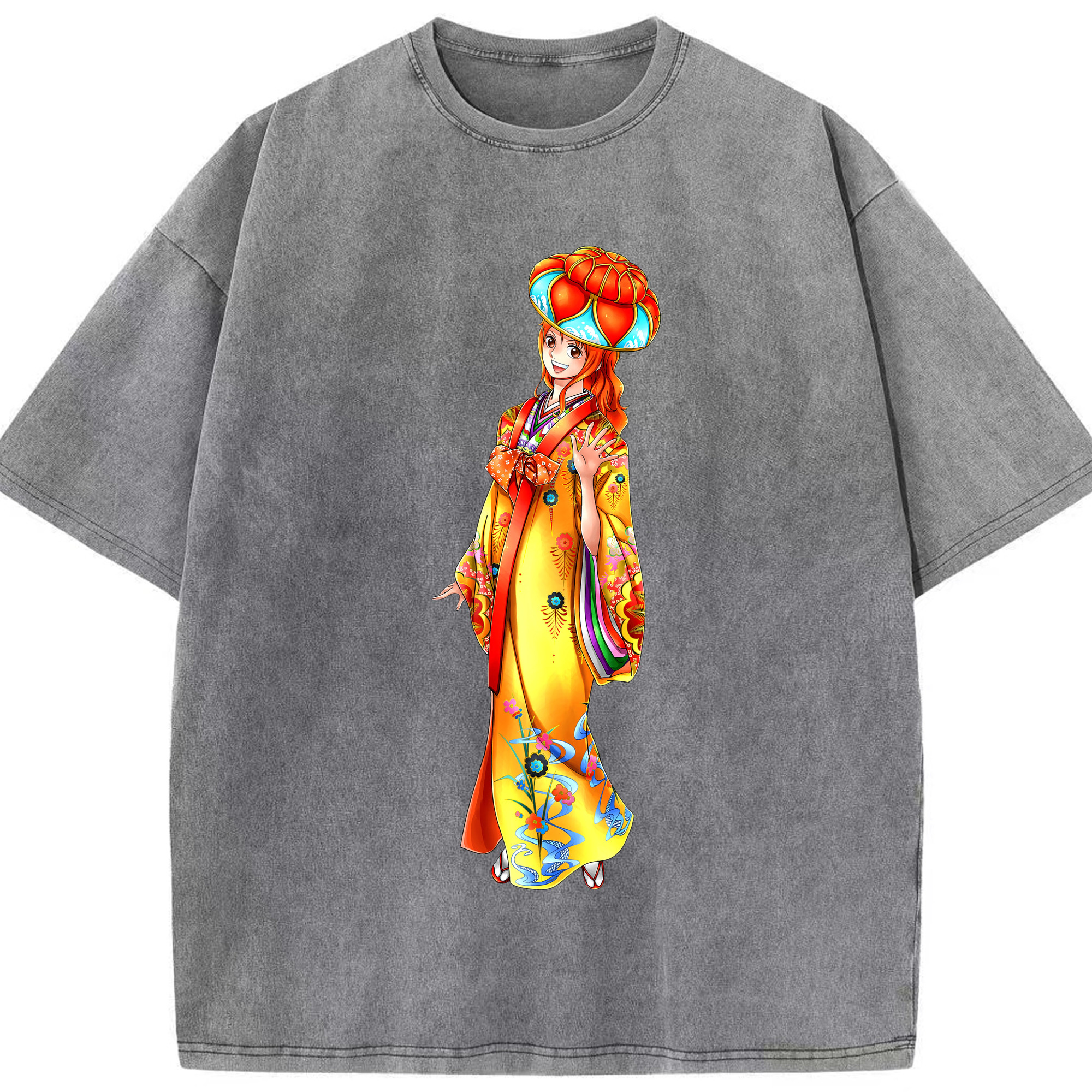 ワンピース ナミ ONE PIECE Nami 綿100% ヴィンテージ風 半袖Tシャツ（フロントプリント）