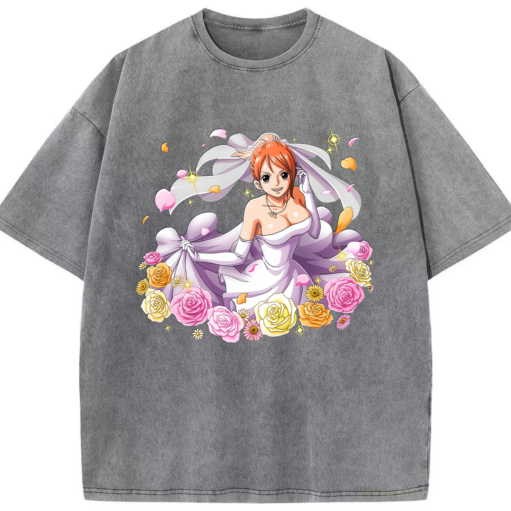 ワンピース ナミ ONE PIECE Nami 綿100% ヴィンテージ風 半袖Tシャツ（フロントプリント）