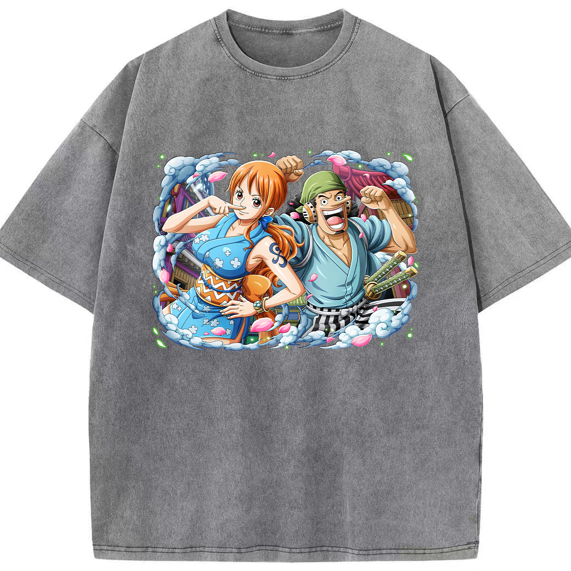 ワンピース ナミ ONE PIECE Nami 綿100% ヴィンテージ風 半袖Tシャツ（フロントプリント）