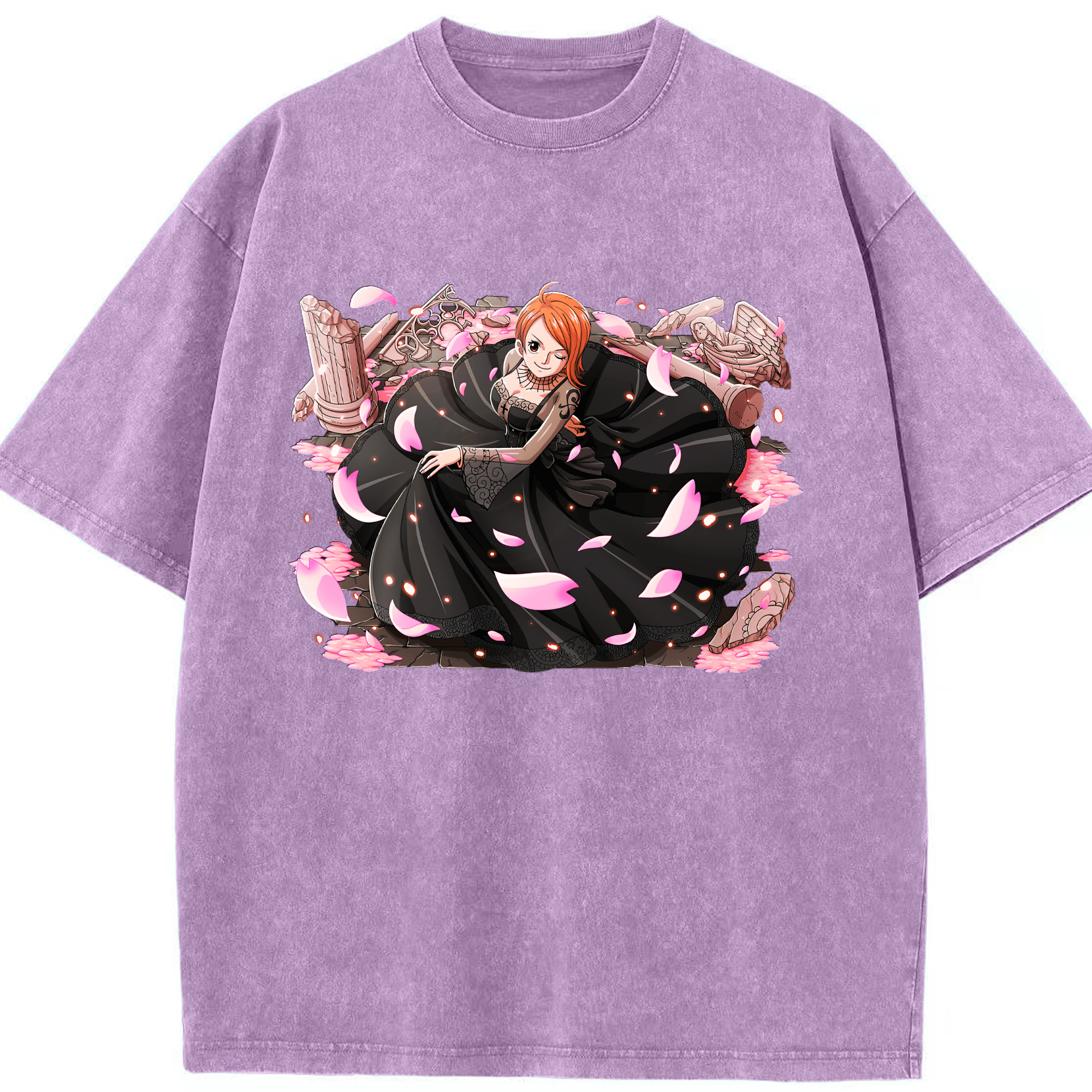 ワンピース ナミ ONE PIECE Nami 綿100% ヴィンテージ風 半袖Tシャツ（フロントプリント）