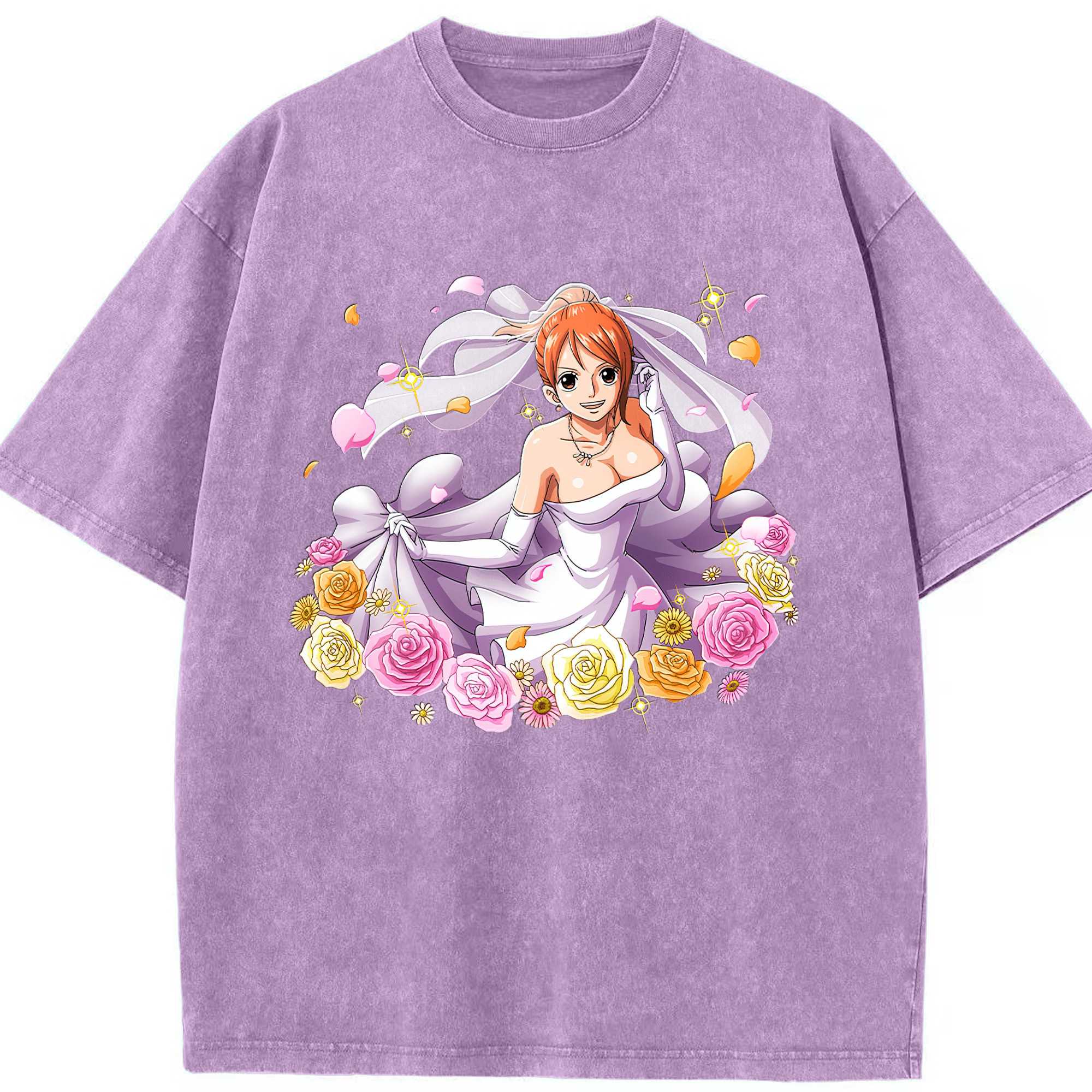 ワンピース ナミ ONE PIECE Nami 綿100% ヴィンテージ風 半袖Tシャツ（フロントプリント）