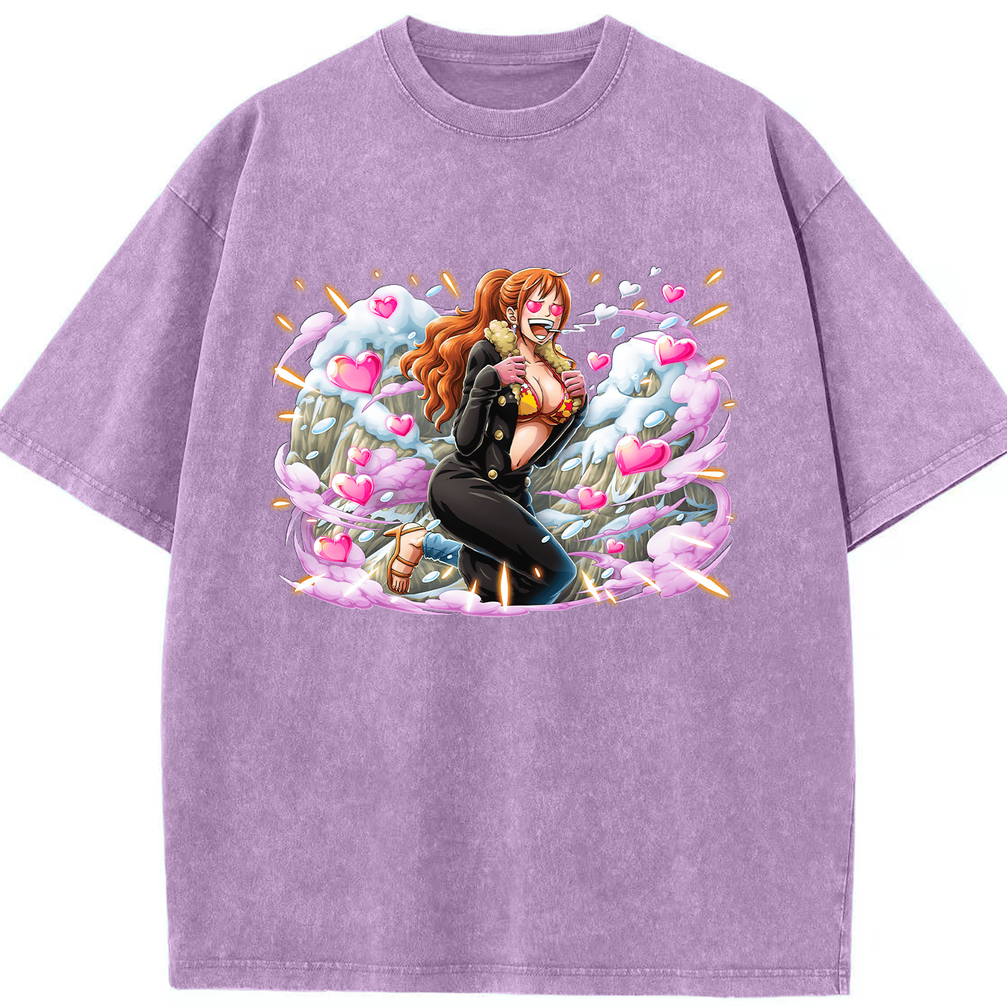 ワンピース ナミ ONE PIECE Nami 綿100% ヴィンテージ風 半袖Tシャツ（フロントプリント）