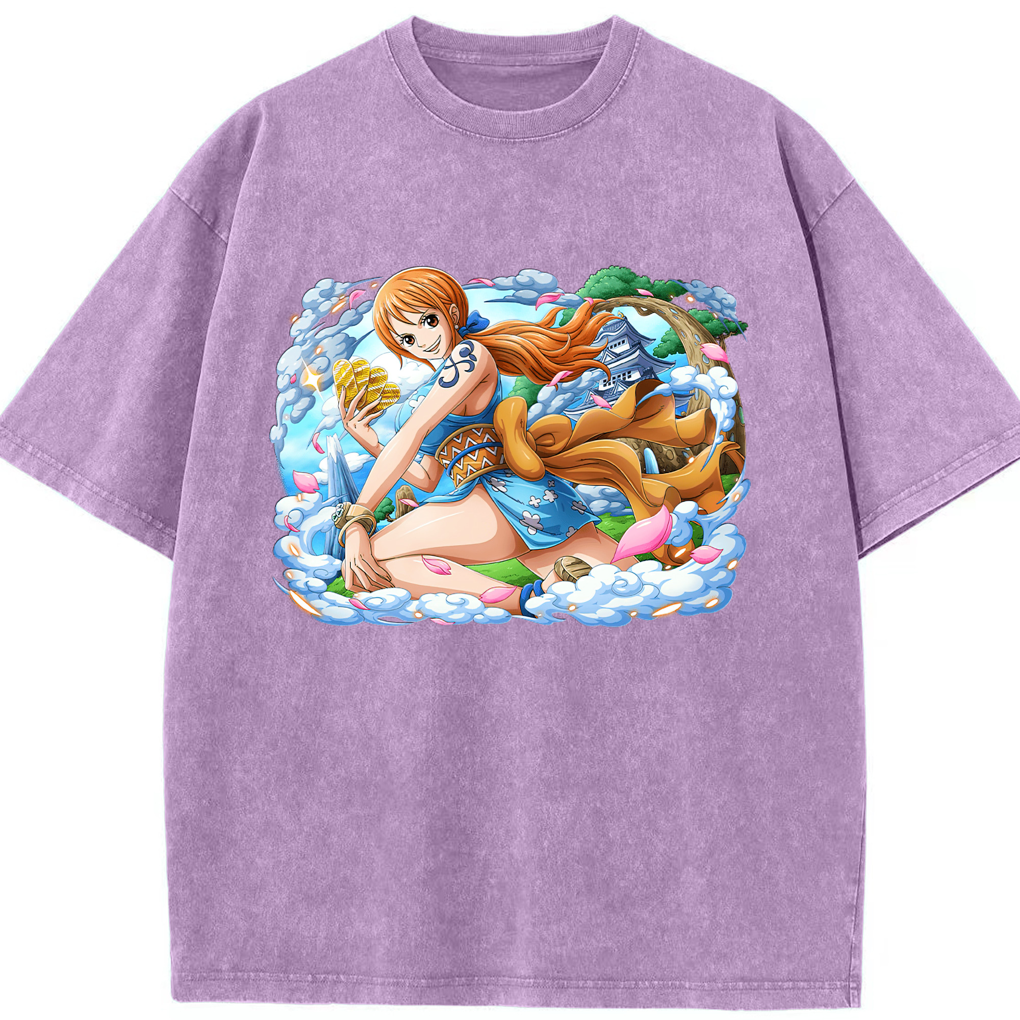 ワンピース ナミ ONE PIECE Nami 綿100% ヴィンテージ風 半袖Tシャツ（フロントプリント）