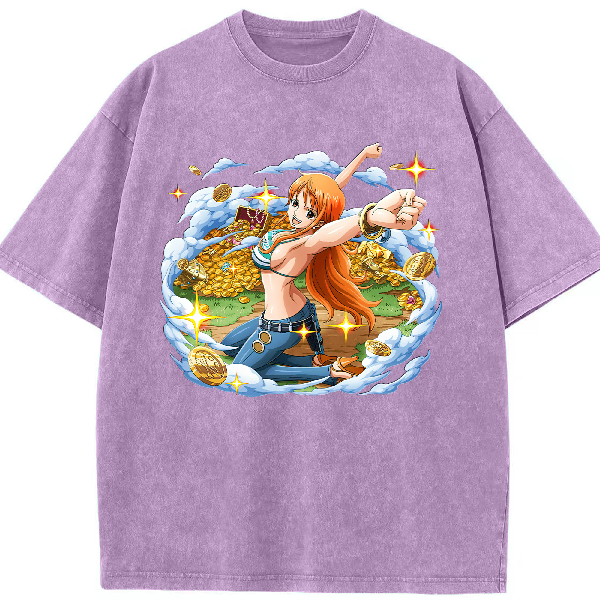 ワンピース ナミ ONE PIECE Nami 綿100% ヴィンテージ風 半袖Tシャツ（フロントプリント）