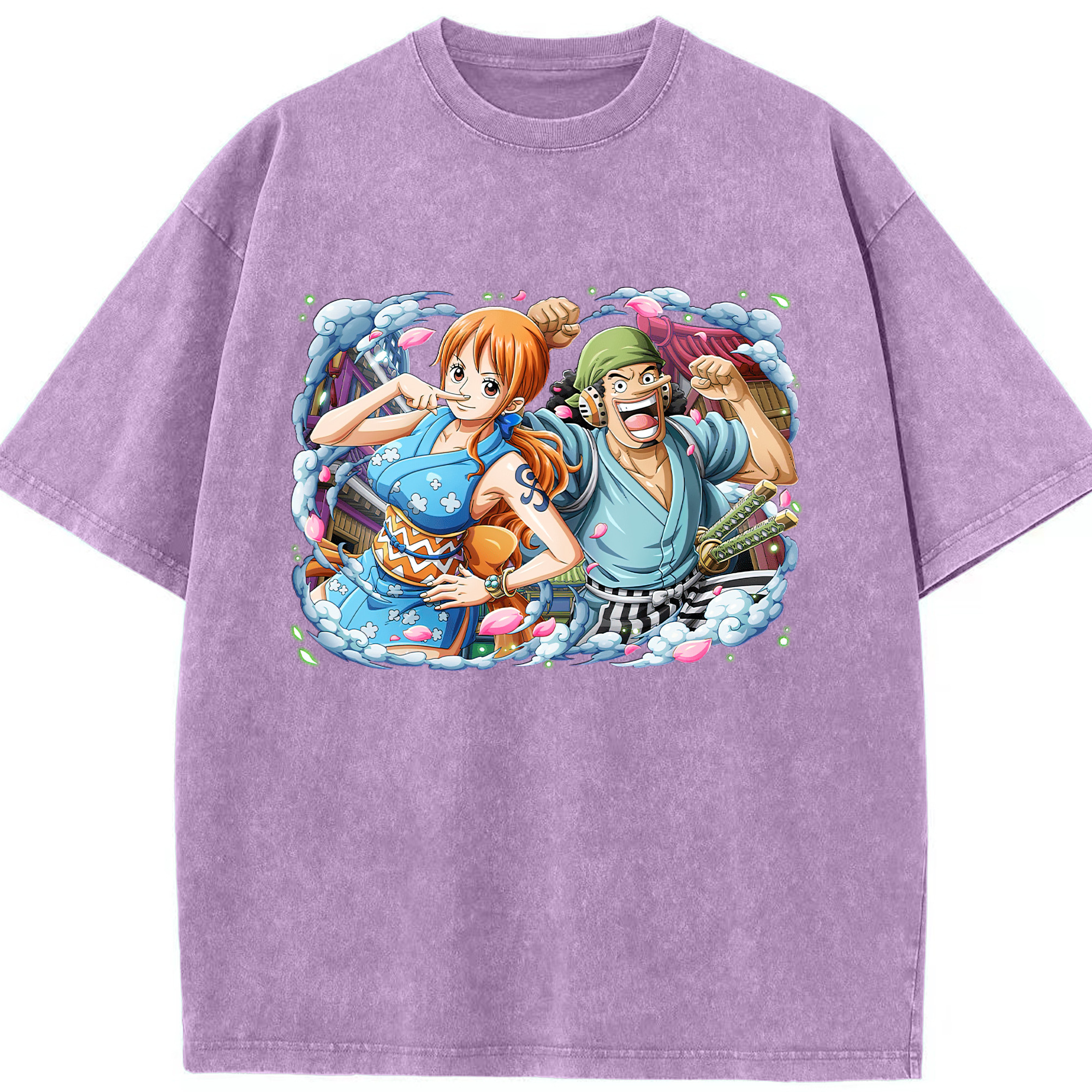ワンピース ナミ ONE PIECE Nami 綿100% ヴィンテージ風 半袖Tシャツ（フロントプリント）
