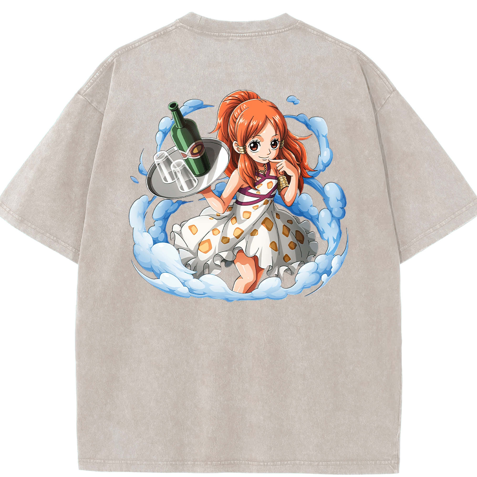 ワンピース ナミ ONE PIECE Nami 綿100% ヴィンテージ風 半袖Tシャツ（背面プリント）
