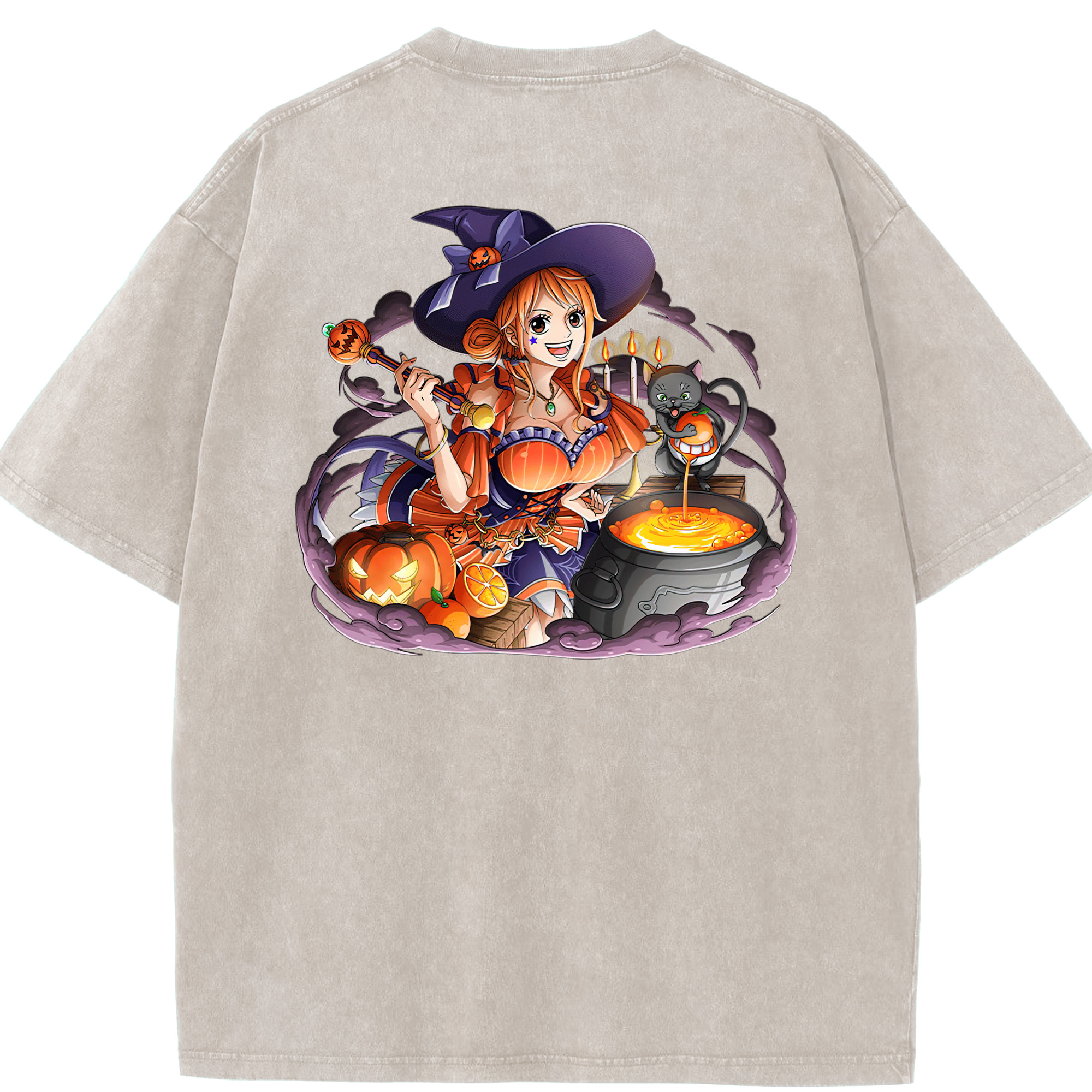 ワンピース ナミ ONE PIECE Nami 綿100% ヴィンテージ風 半袖Tシャツ（背面プリント）