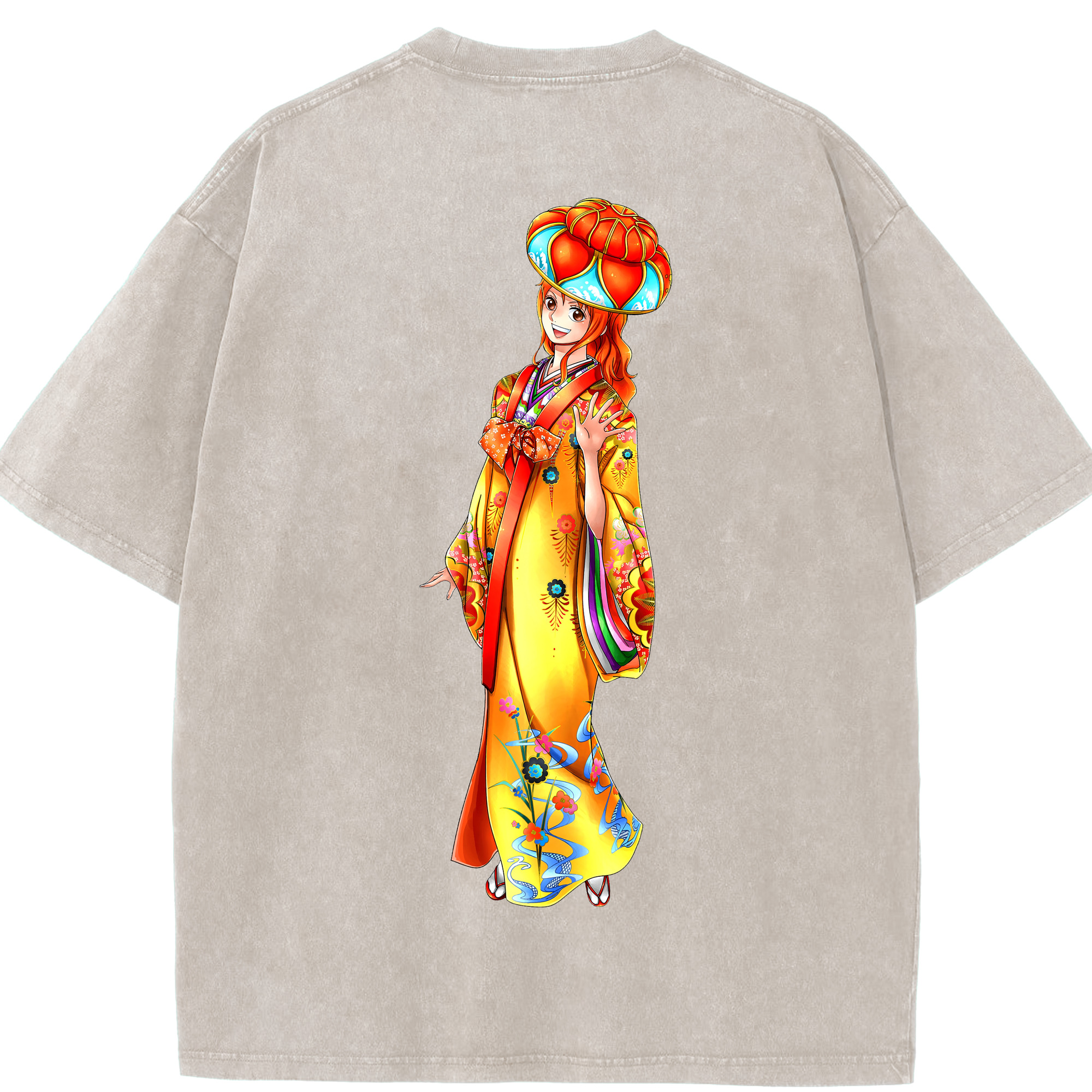 ワンピース ナミ ONE PIECE Nami 綿100% ヴィンテージ風 半袖Tシャツ（背面プリント）