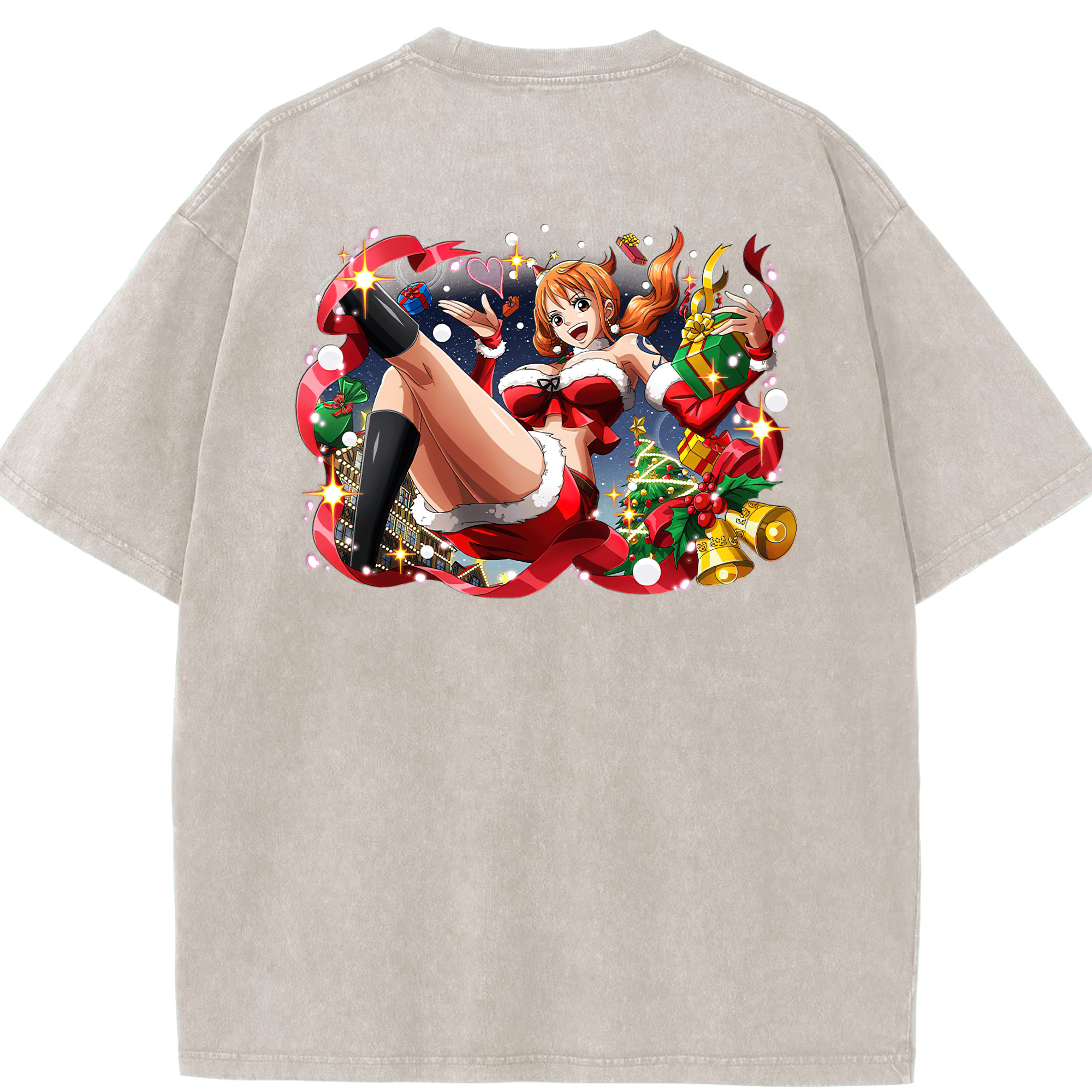 ワンピース ナミ ONE PIECE Nami 綿100% ヴィンテージ風 半袖Tシャツ（背面プリント）