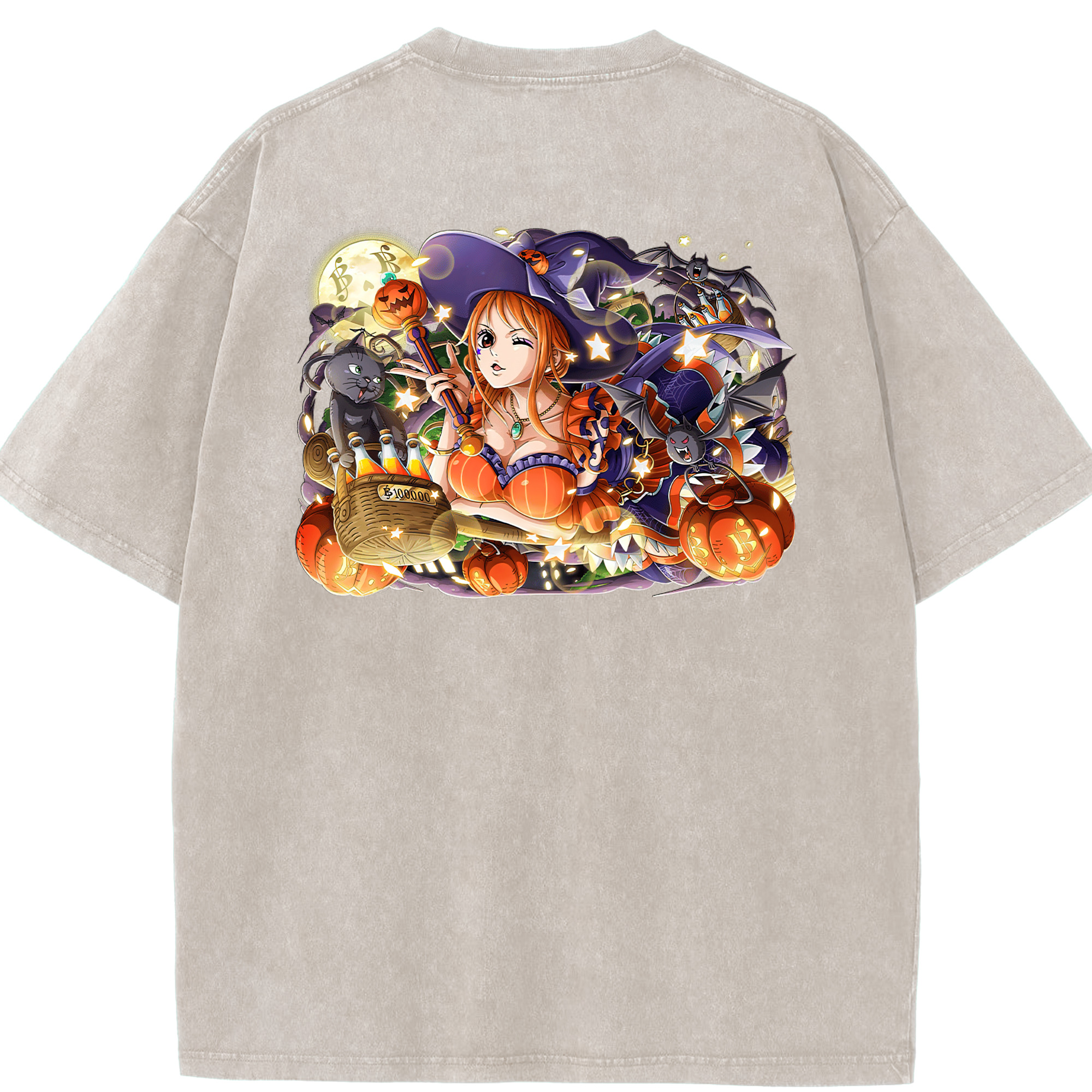 ワンピース ナミ ONE PIECE Nami 綿100% ヴィンテージ風 半袖Tシャツ（背面プリント）