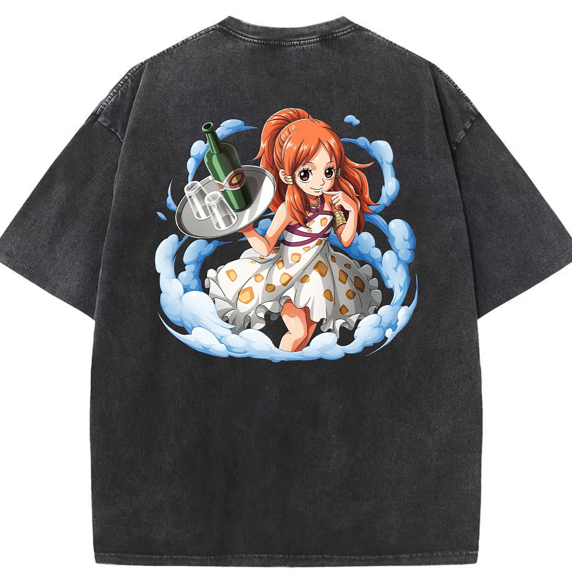 ワンピース ナミ ONE PIECE Nami 綿100% ヴィンテージ風 半袖Tシャツ（背面プリント）