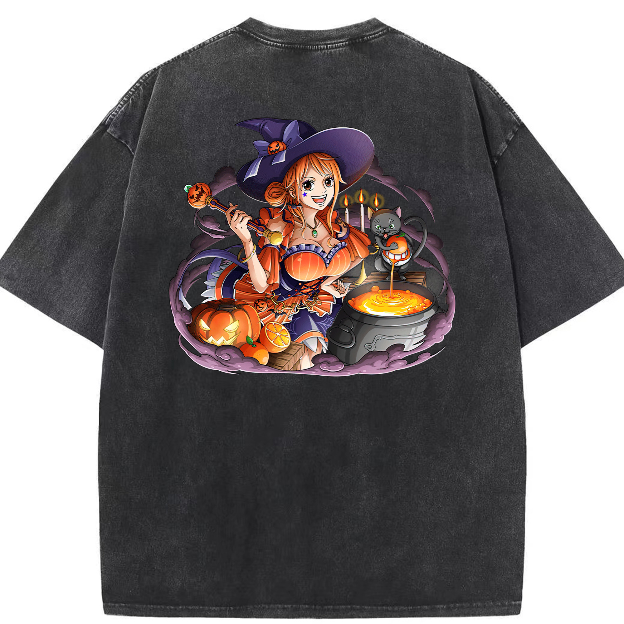 ワンピース ナミ ONE PIECE Nami 綿100% ヴィンテージ風 半袖Tシャツ（背面プリント）