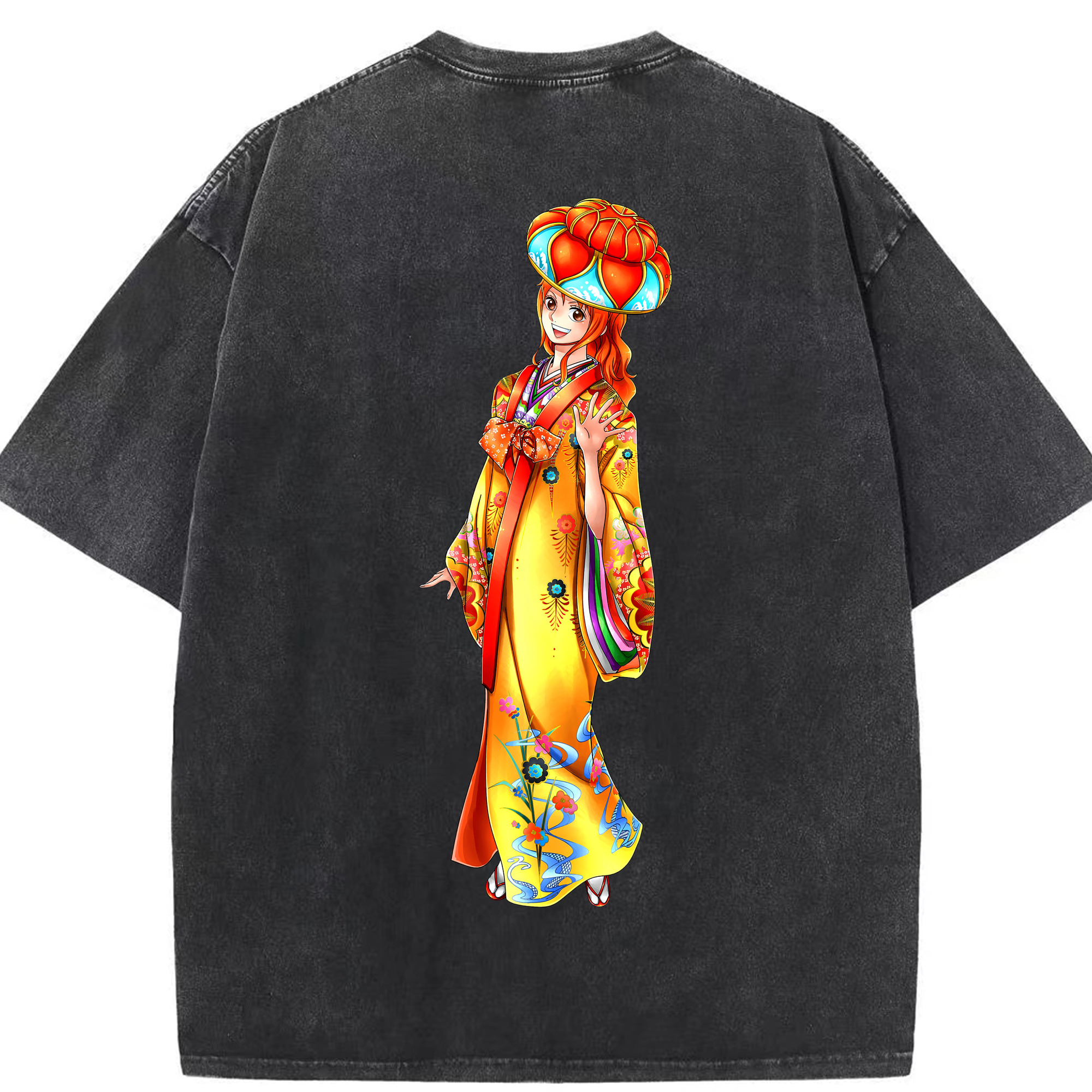 ワンピース ナミ ONE PIECE Nami 綿100% ヴィンテージ風 半袖Tシャツ（背面プリント）