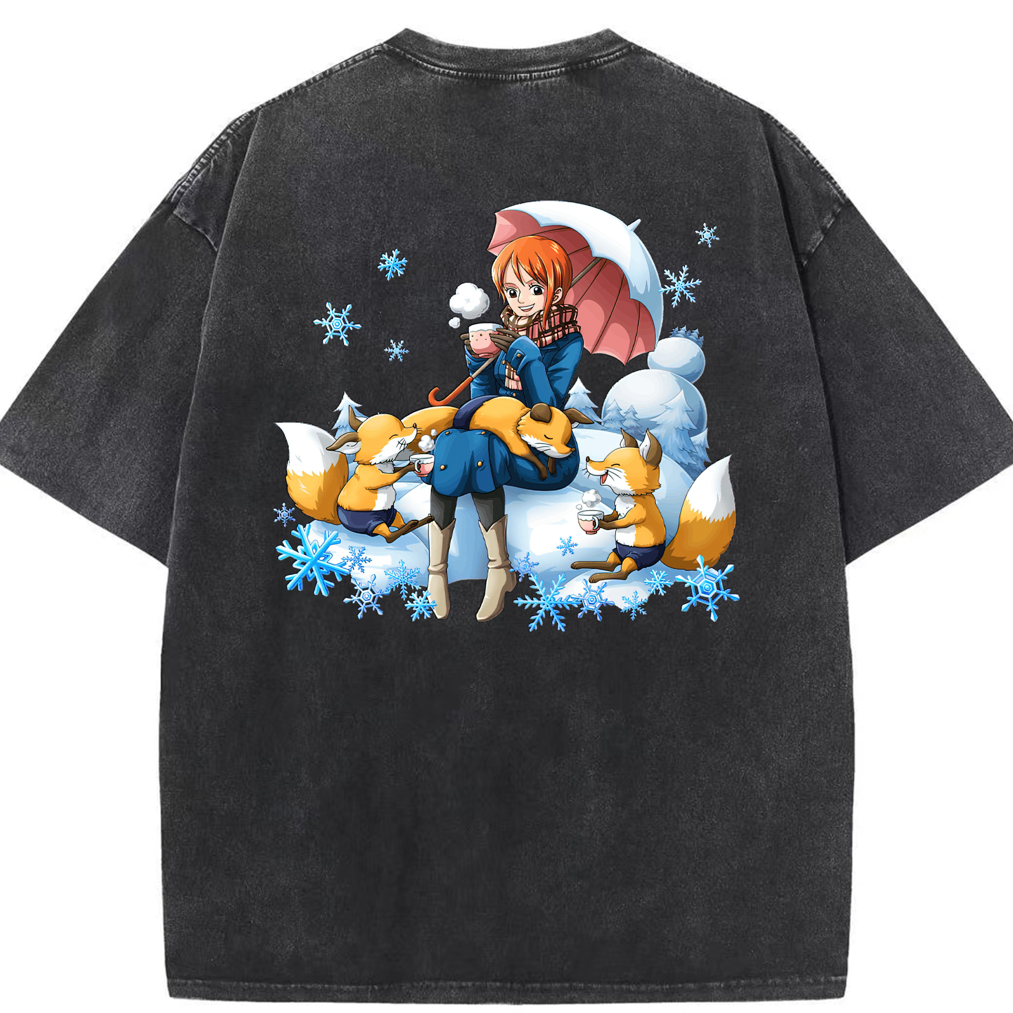 ワンピース ナミ ONE PIECE Nami 綿100% ヴィンテージ風 半袖Tシャツ（背面プリント）