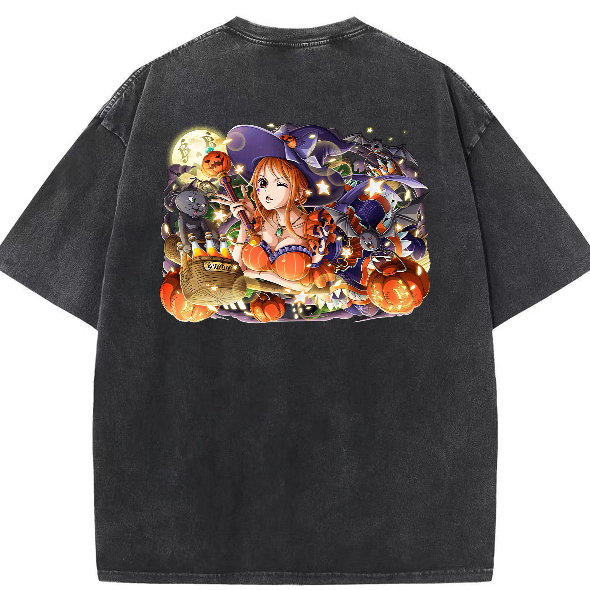 ワンピース ナミ ONE PIECE Nami 綿100% ヴィンテージ風 半袖Tシャツ（背面プリント）