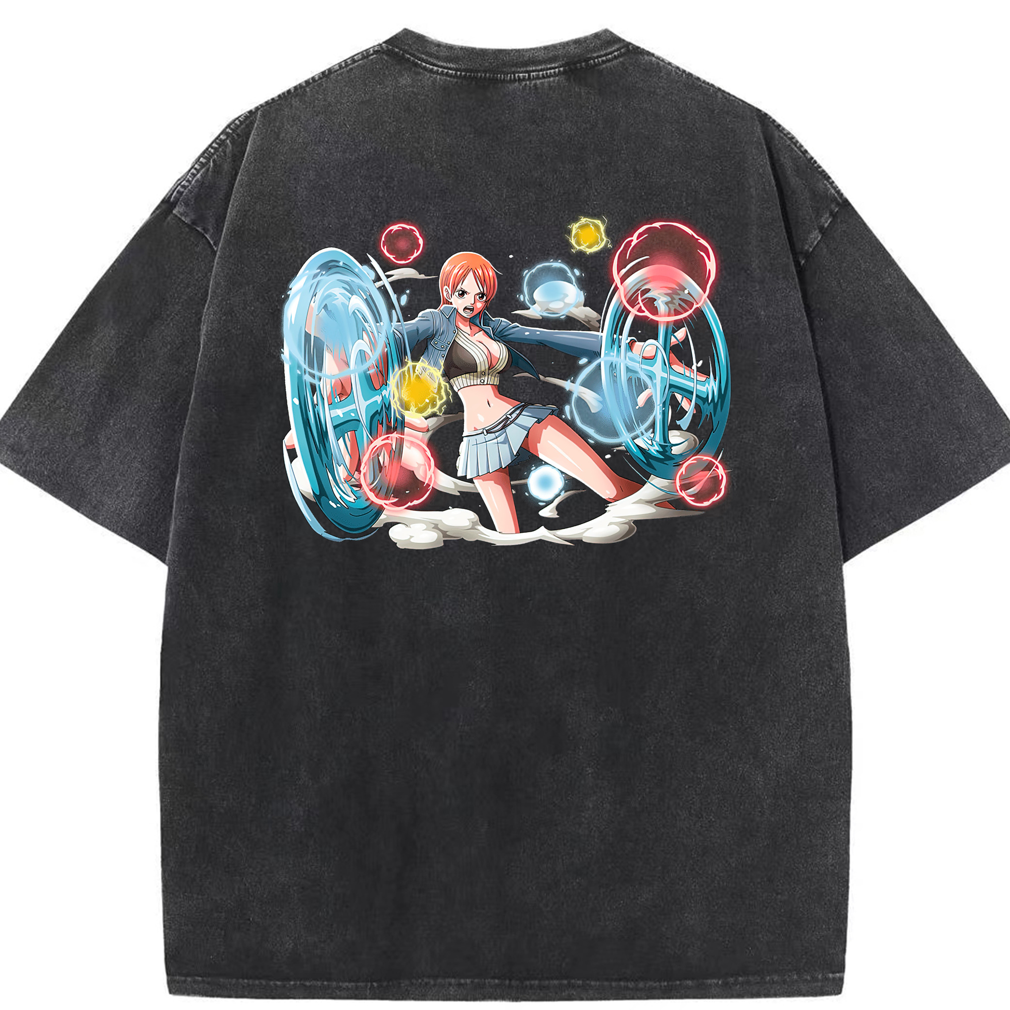ワンピース ナミ ONE PIECE Nami 綿100% ヴィンテージ風 半袖Tシャツ（背面プリント）