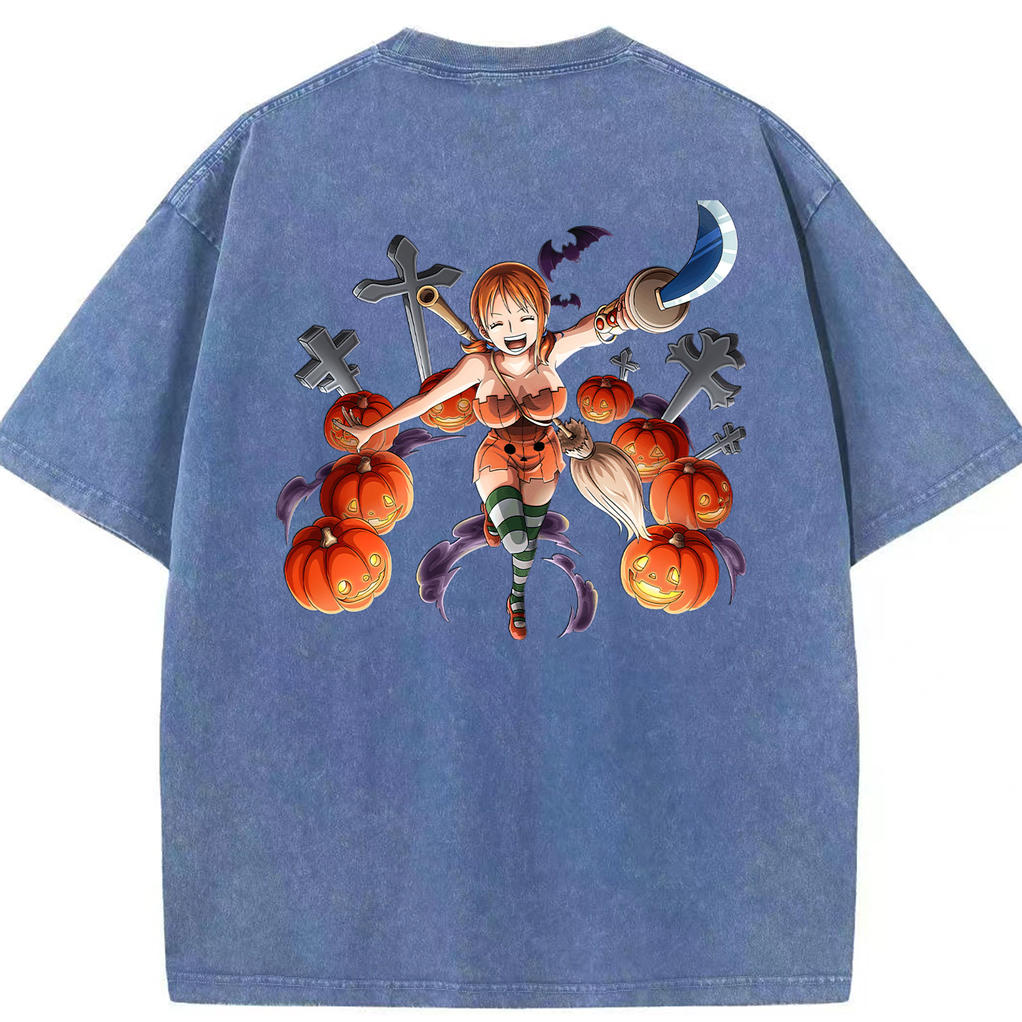 ワンピース ナミ ONE PIECE Nami 綿100% ヴィンテージ風 半袖Tシャツ（背面プリント）