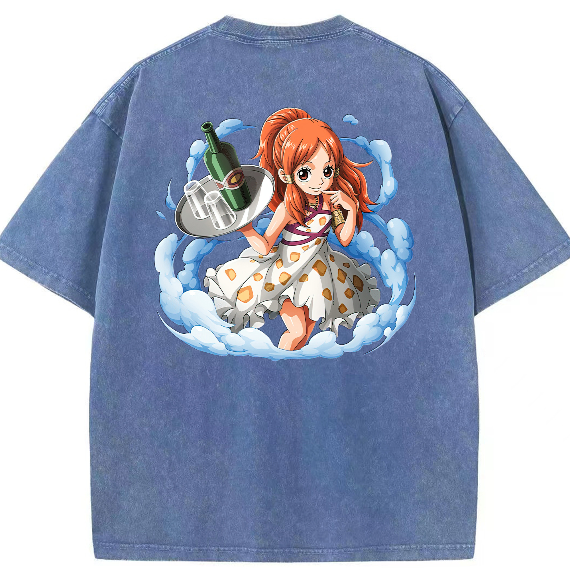 ワンピース ナミ ONE PIECE Nami 綿100% ヴィンテージ風 半袖Tシャツ（背面プリント）