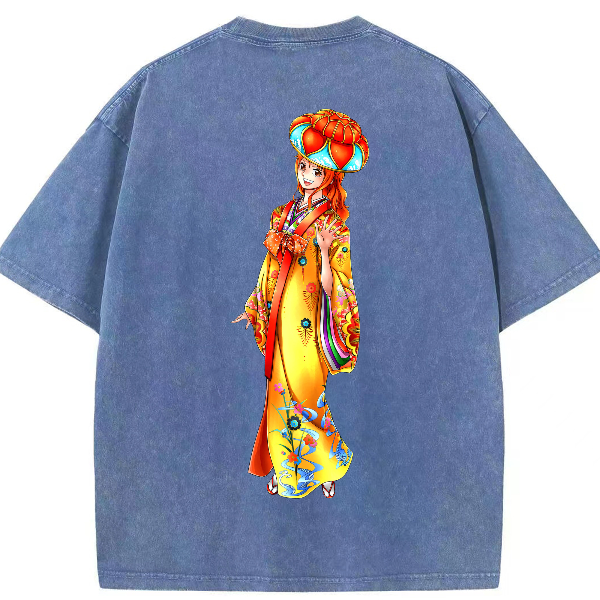 ワンピース ナミ ONE PIECE Nami 綿100% ヴィンテージ風 半袖Tシャツ（背面プリント）