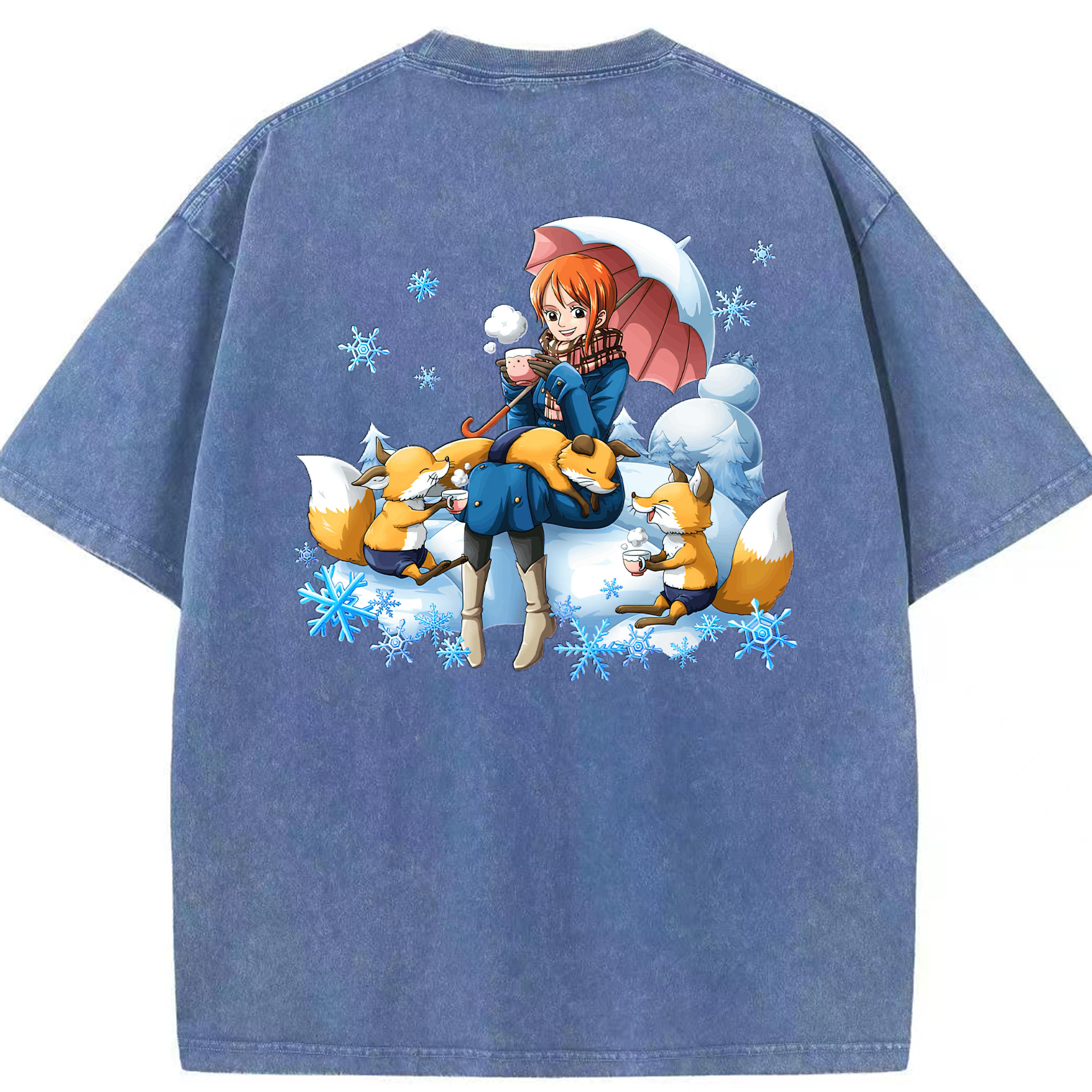 ワンピース ナミ ONE PIECE Nami 綿100% ヴィンテージ風 半袖Tシャツ（背面プリント）