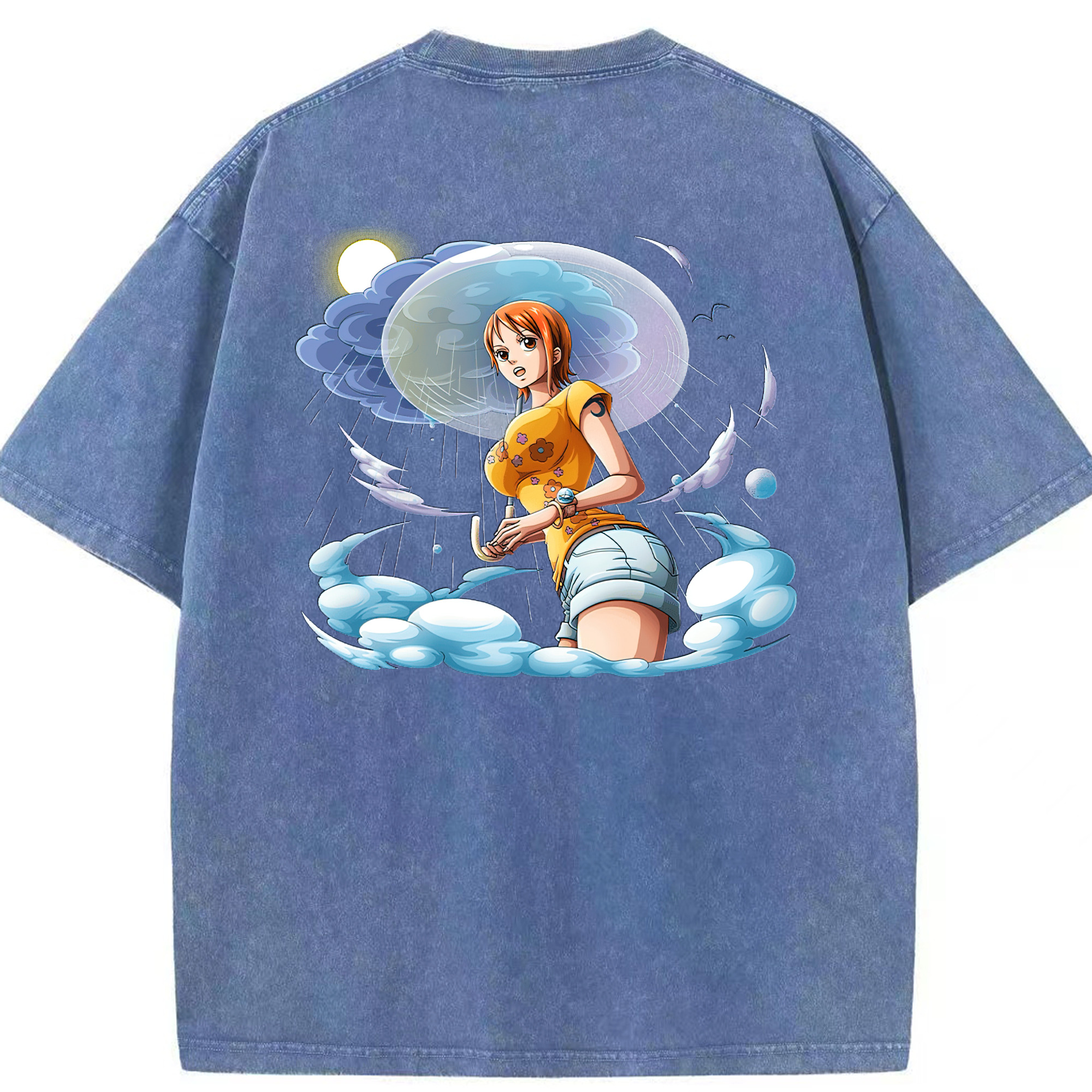 ワンピース ナミ ONE PIECE Nami 綿100% ヴィンテージ風 半袖Tシャツ（背面プリント）
