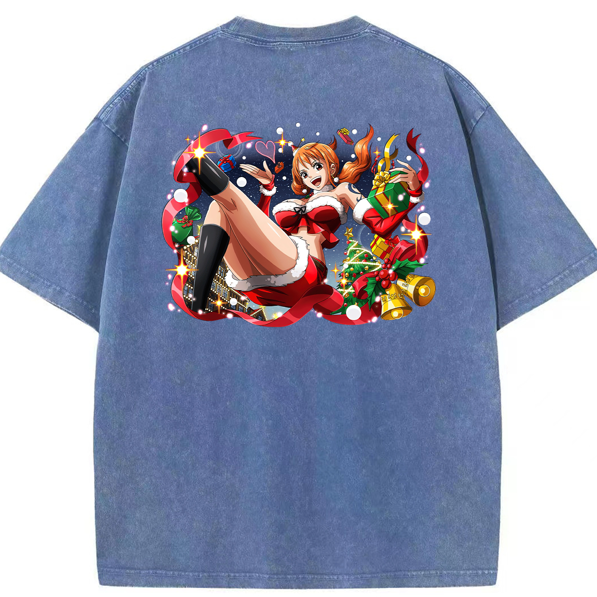 ワンピース ナミ ONE PIECE Nami 綿100% ヴィンテージ風 半袖Tシャツ（背面プリント）