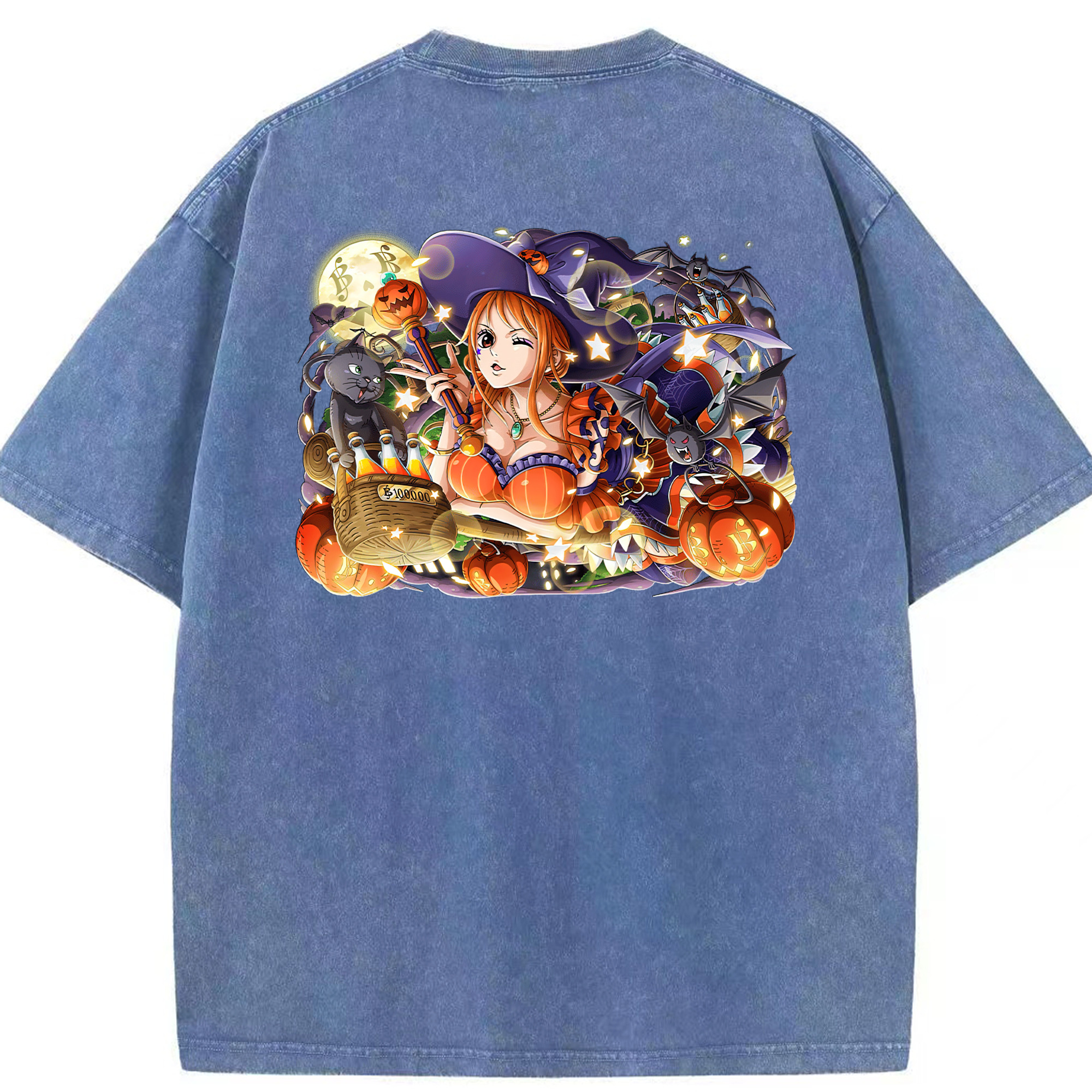 ワンピース ナミ ONE PIECE Nami 綿100% ヴィンテージ風 半袖Tシャツ（背面プリント）