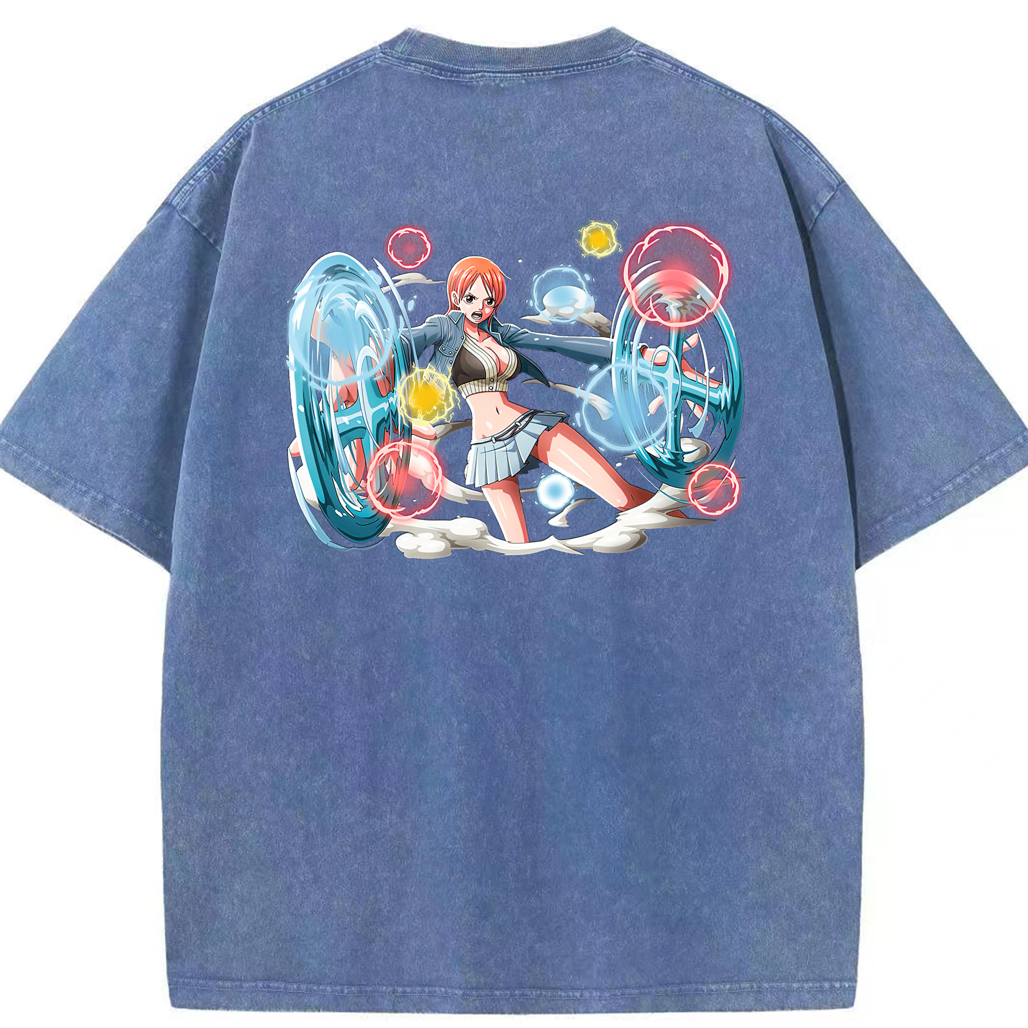 ワンピース ナミ ONE PIECE Nami 綿100% ヴィンテージ風 半袖Tシャツ（背面プリント）