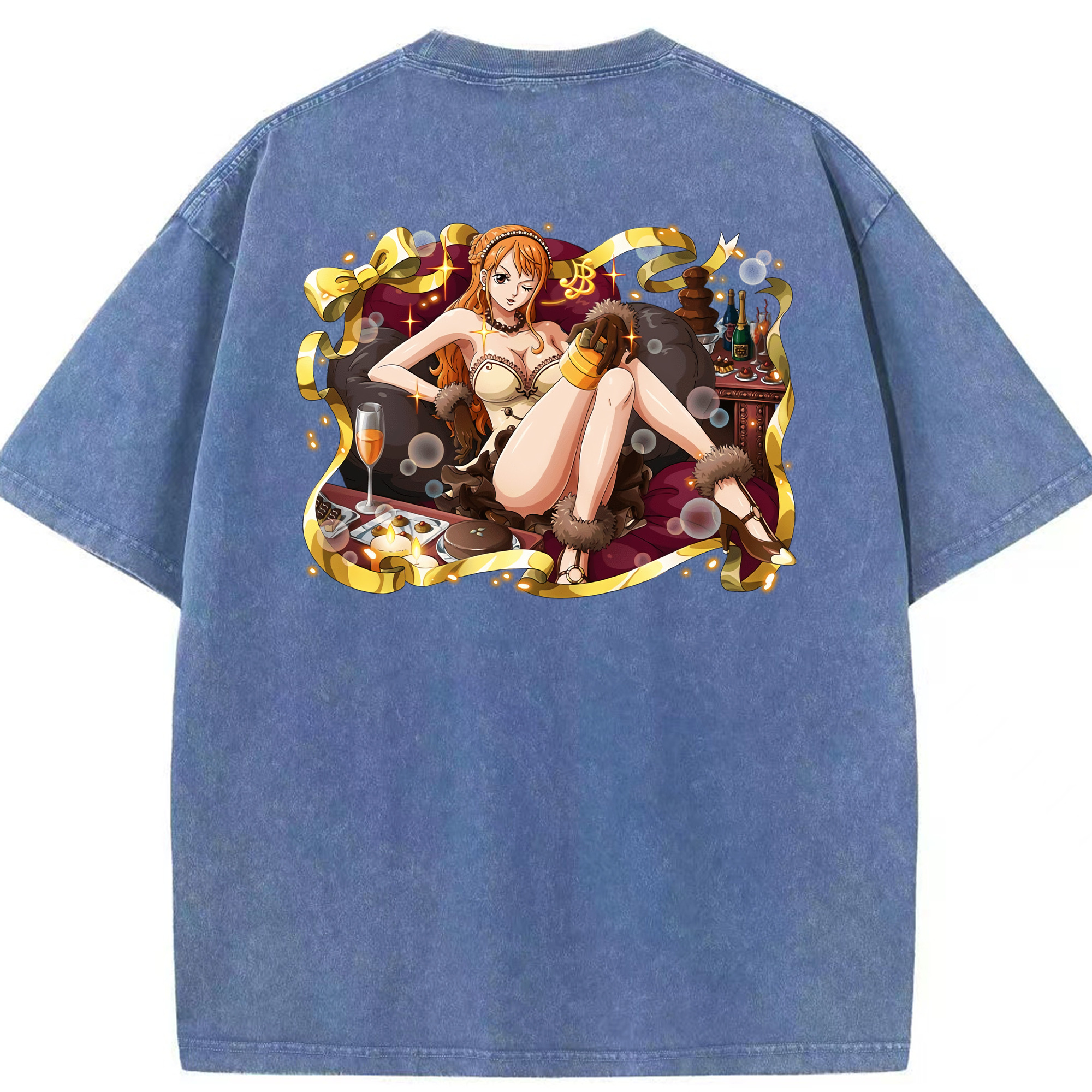 ワンピース ナミ ONE PIECE Nami 綿100% ヴィンテージ風 半袖Tシャツ（背面プリント）