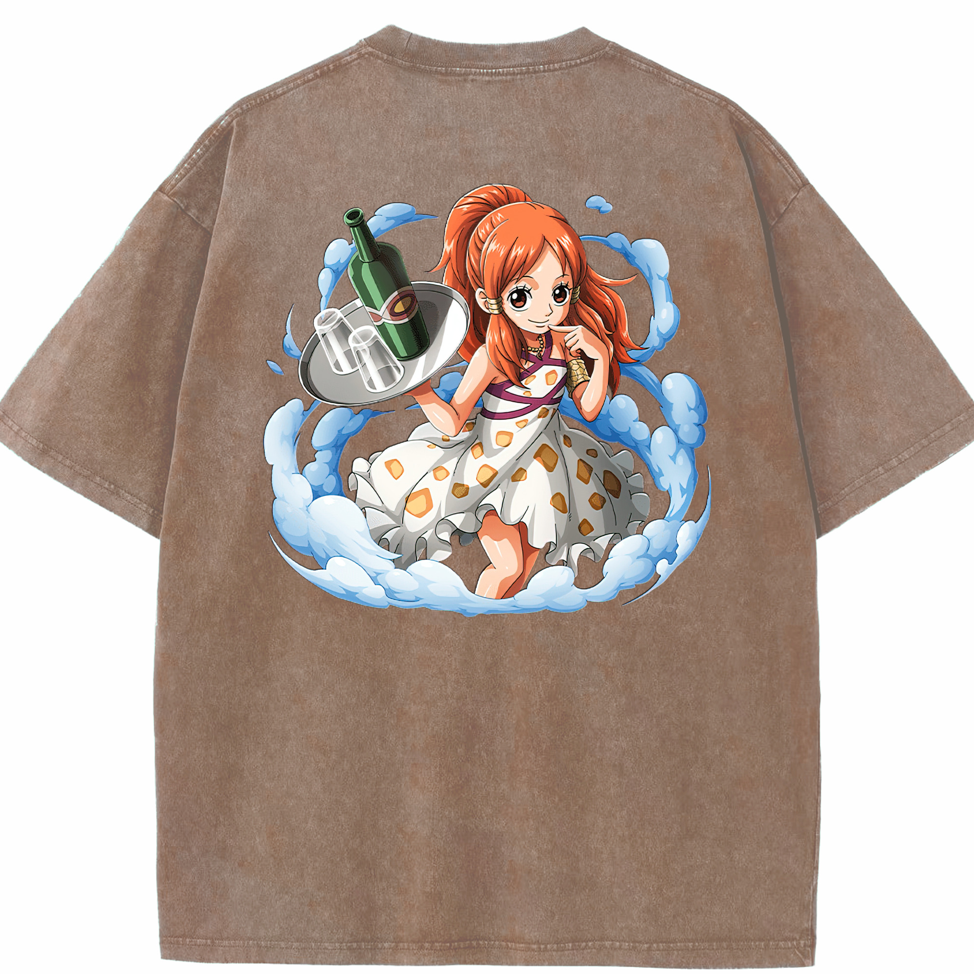 ワンピース ナミ ONE PIECE Nami 綿100% ヴィンテージ風 半袖Tシャツ（背面プリント）