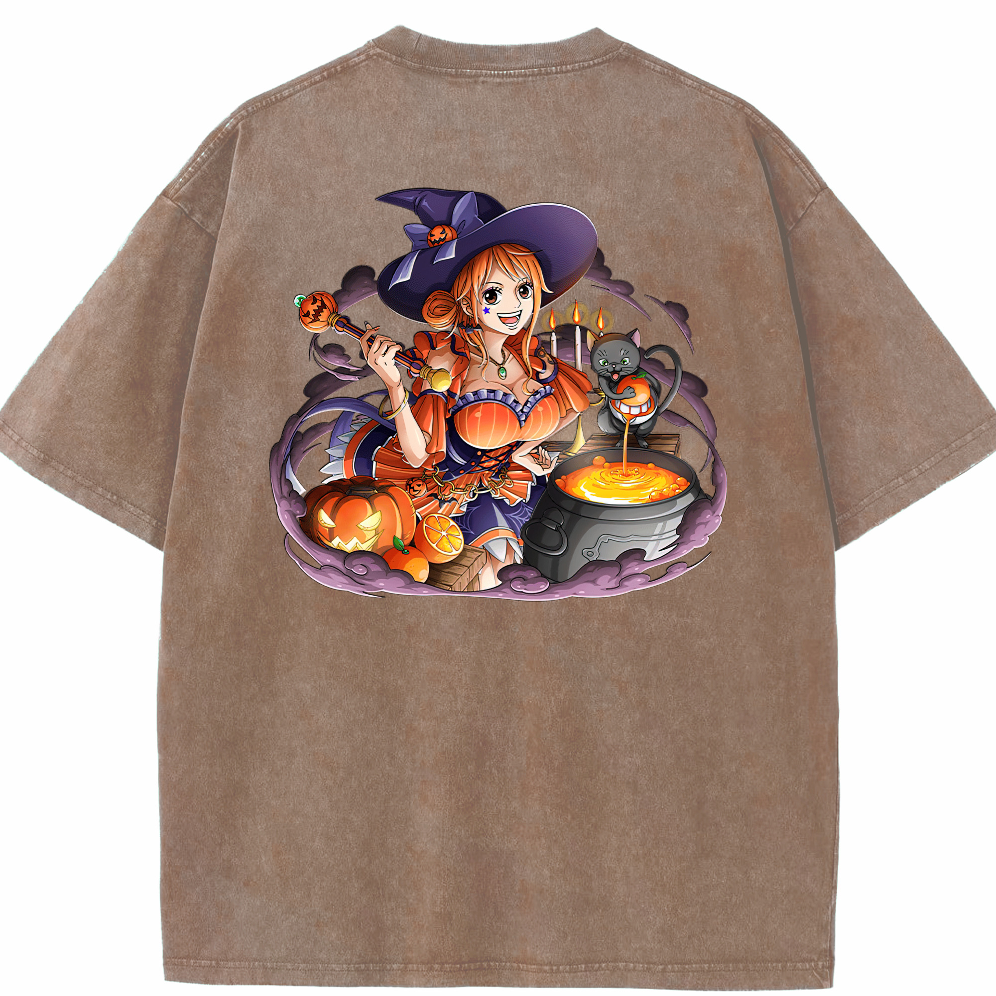 ワンピース ナミ ONE PIECE Nami 綿100% ヴィンテージ風 半袖Tシャツ（背面プリント）