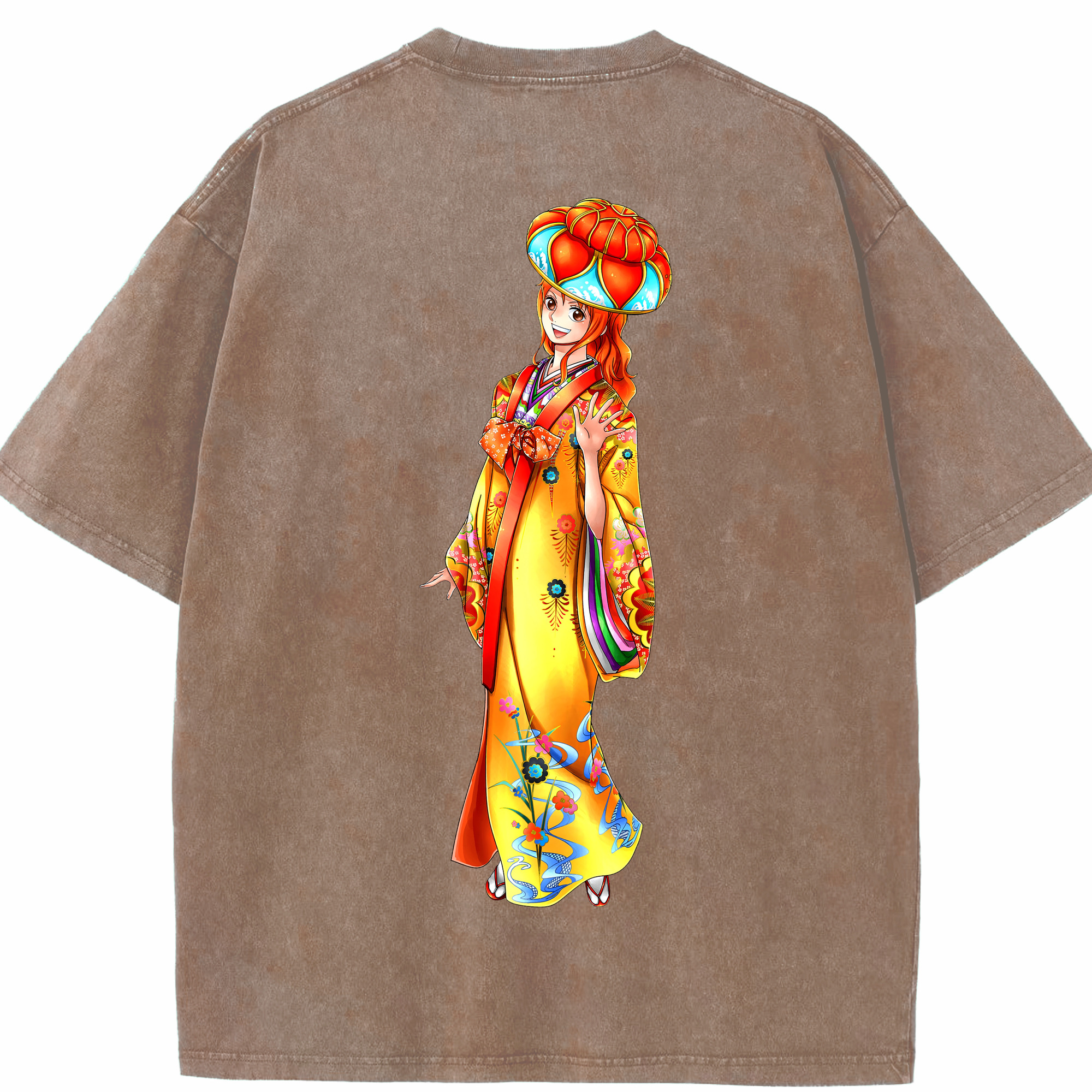 ワンピース ナミ ONE PIECE Nami 綿100% ヴィンテージ風 半袖Tシャツ（背面プリント）