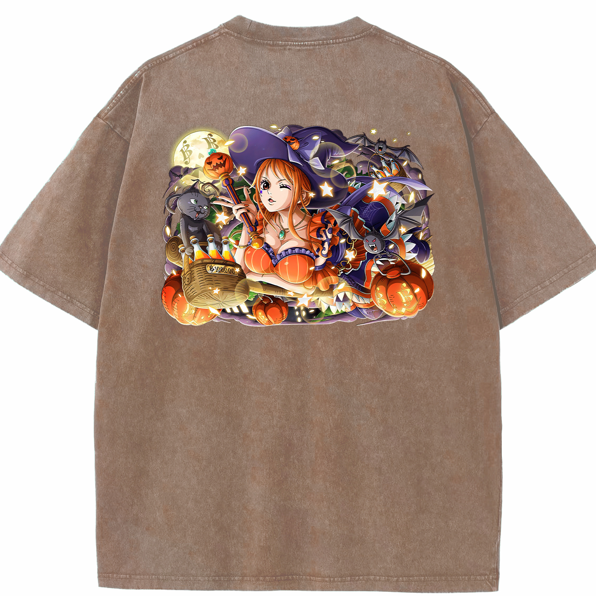 ワンピース ナミ ONE PIECE Nami 綿100% ヴィンテージ風 半袖Tシャツ（背面プリント）