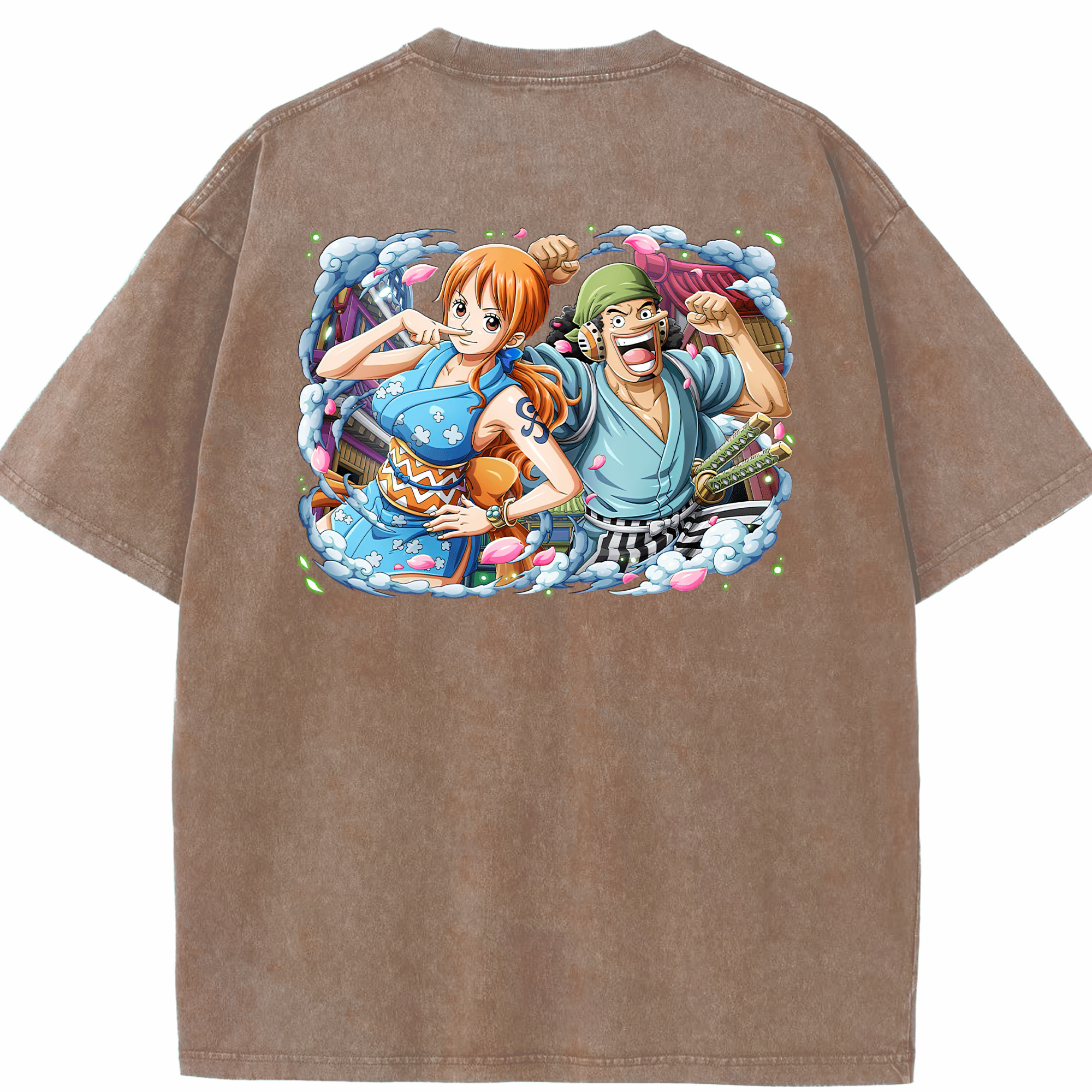 ワンピース ナミ ONE PIECE Nami 綿100% ヴィンテージ風 半袖Tシャツ（背面プリント）