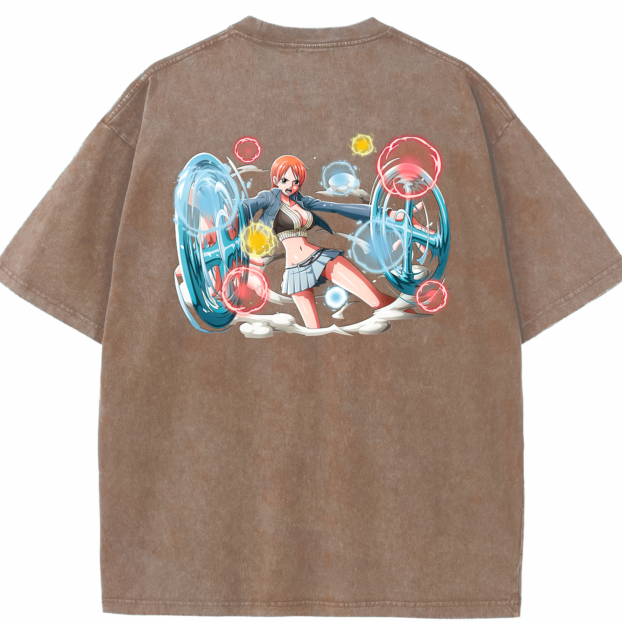 ワンピース ナミ ONE PIECE Nami 綿100% ヴィンテージ風 半袖Tシャツ（背面プリント）