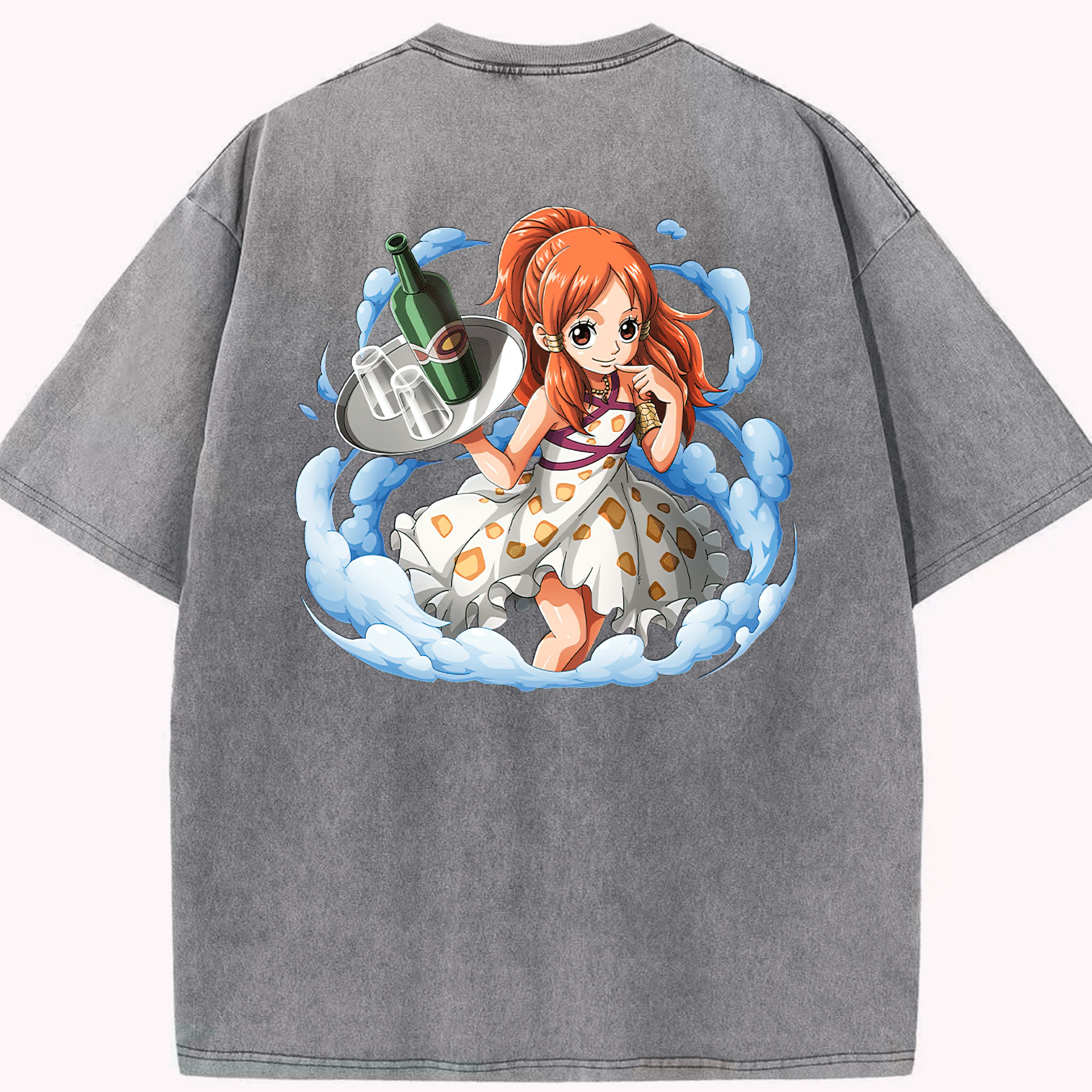 ワンピース ナミ ONE PIECE Nami 綿100% ヴィンテージ風 半袖Tシャツ（背面プリント）