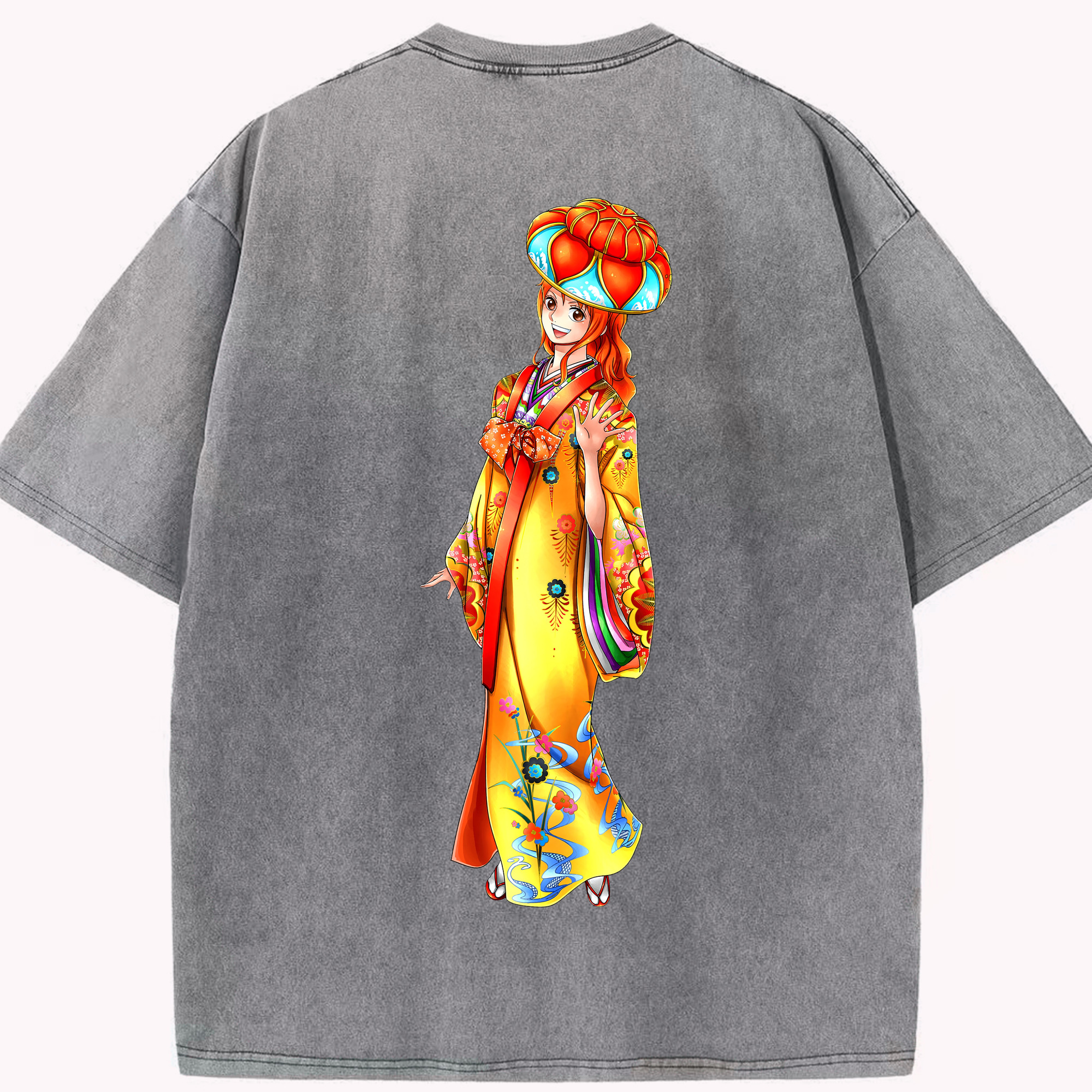 ワンピース ナミ ONE PIECE Nami 綿100% ヴィンテージ風 半袖Tシャツ（背面プリント）