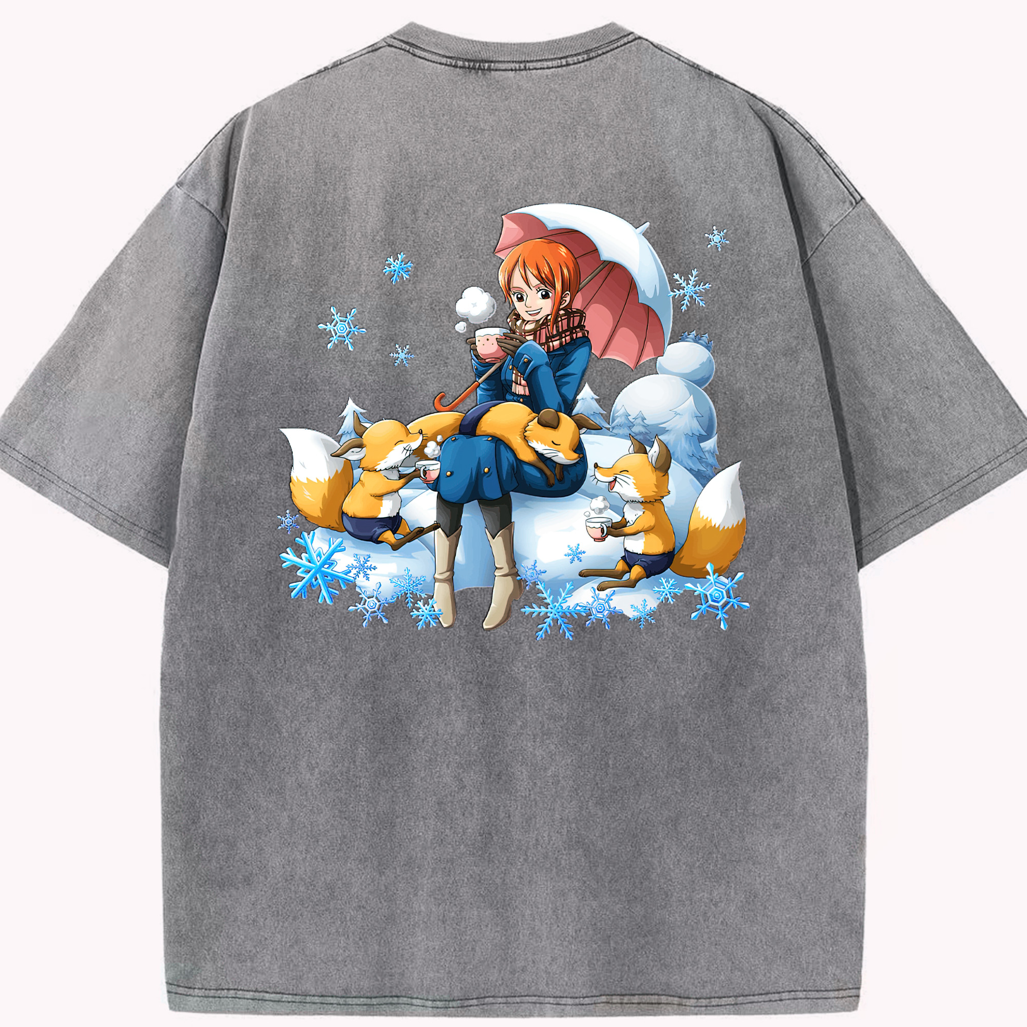 ワンピース ナミ ONE PIECE Nami 綿100% ヴィンテージ風 半袖Tシャツ（背面プリント）